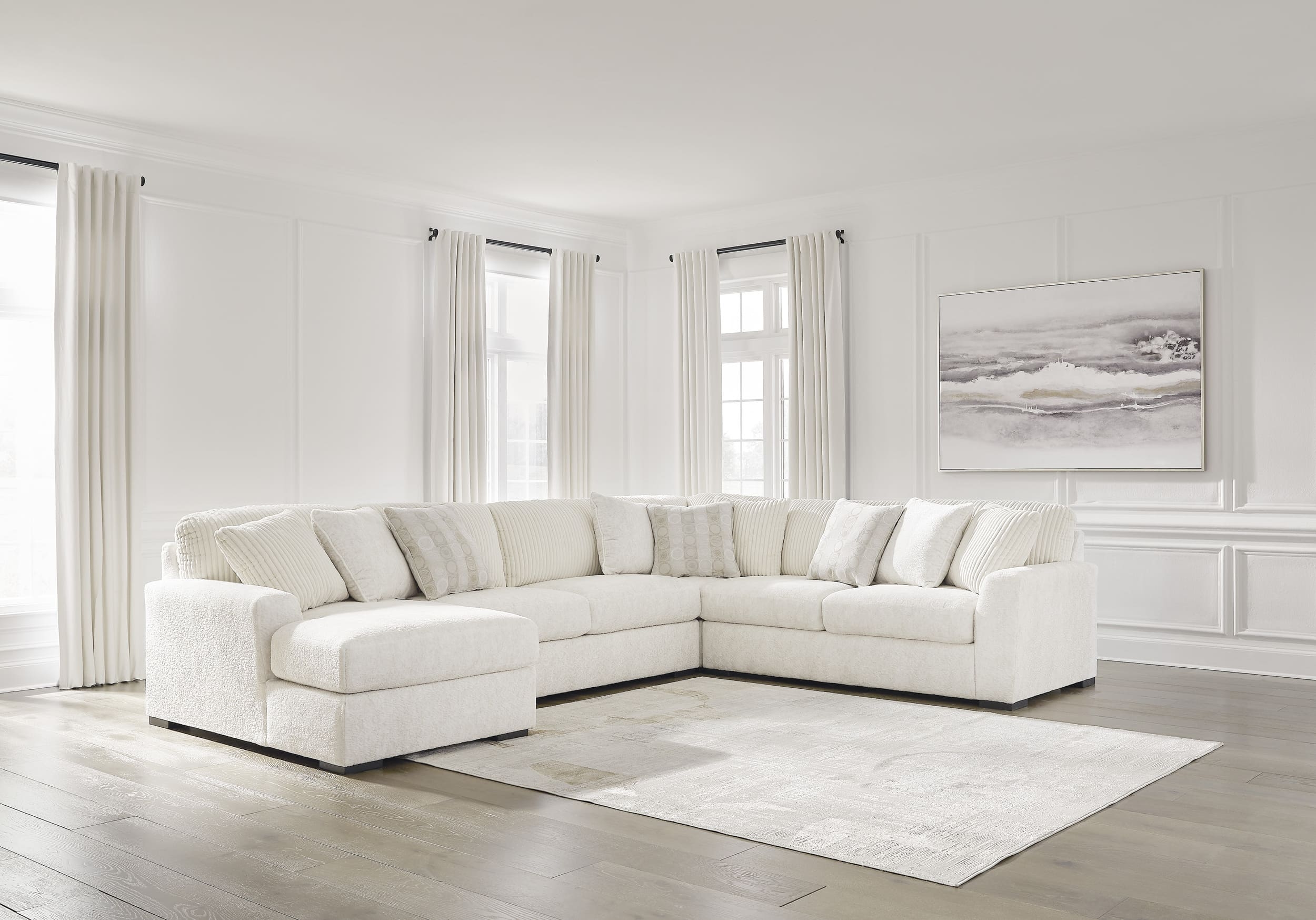 Chessington 4-Piece Polyester U-Shaped Sectional w/Left Arm Chaise Facing
