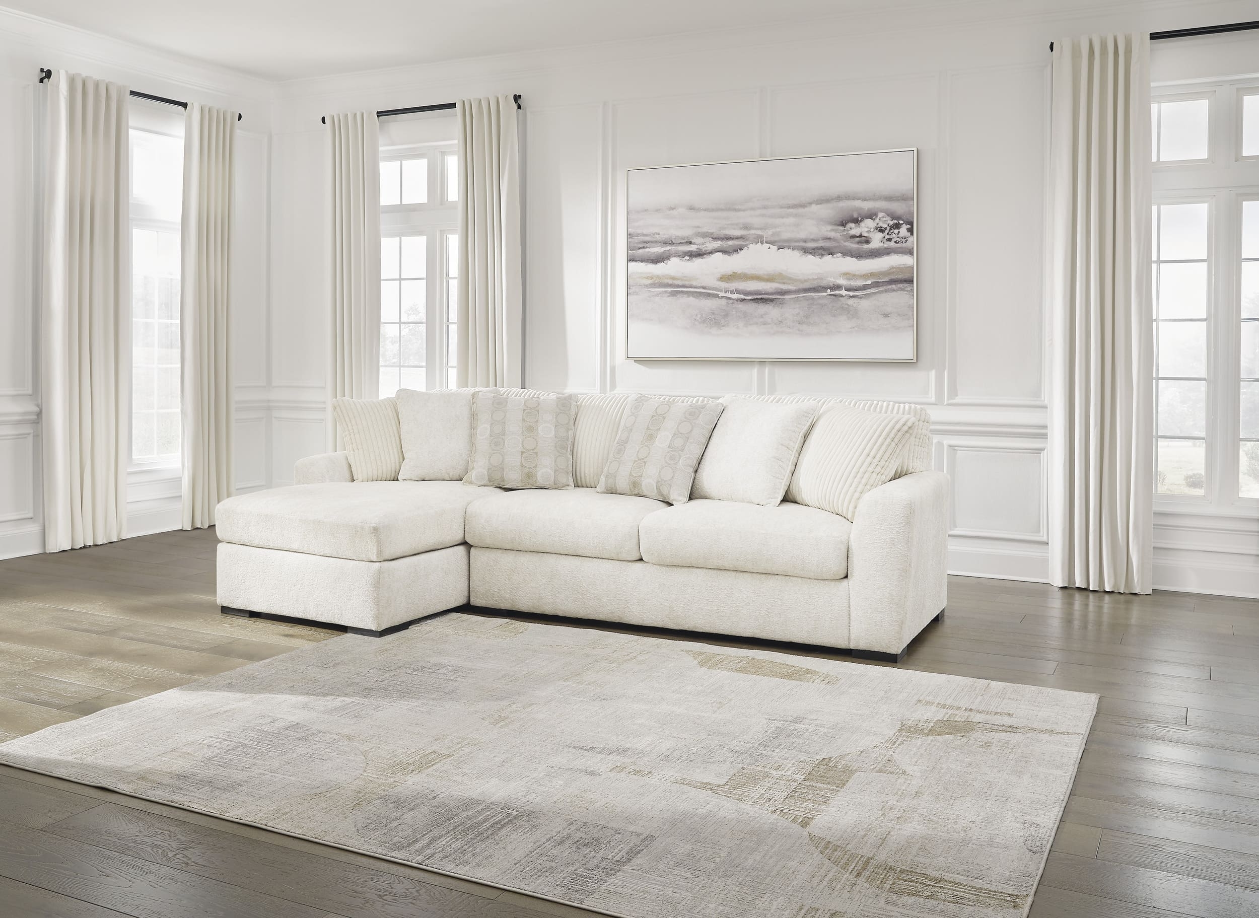 Chessington 2-Piece Polyester L-Shaped Sectional w/Left Arm Chaise Facing