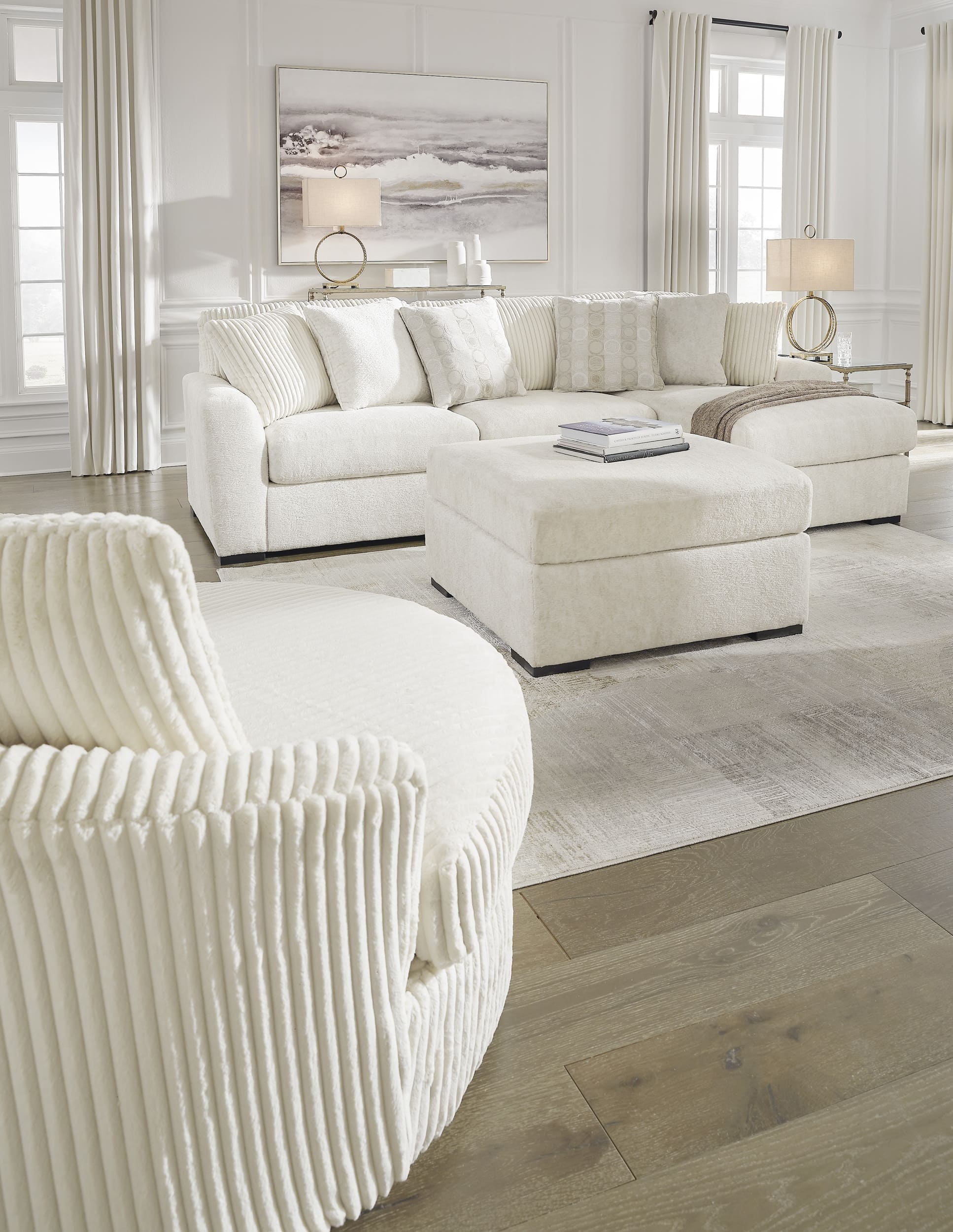 Chessington 2-Piece Polyester L-Shaped Sectional w/Right Arm Chaise Facing