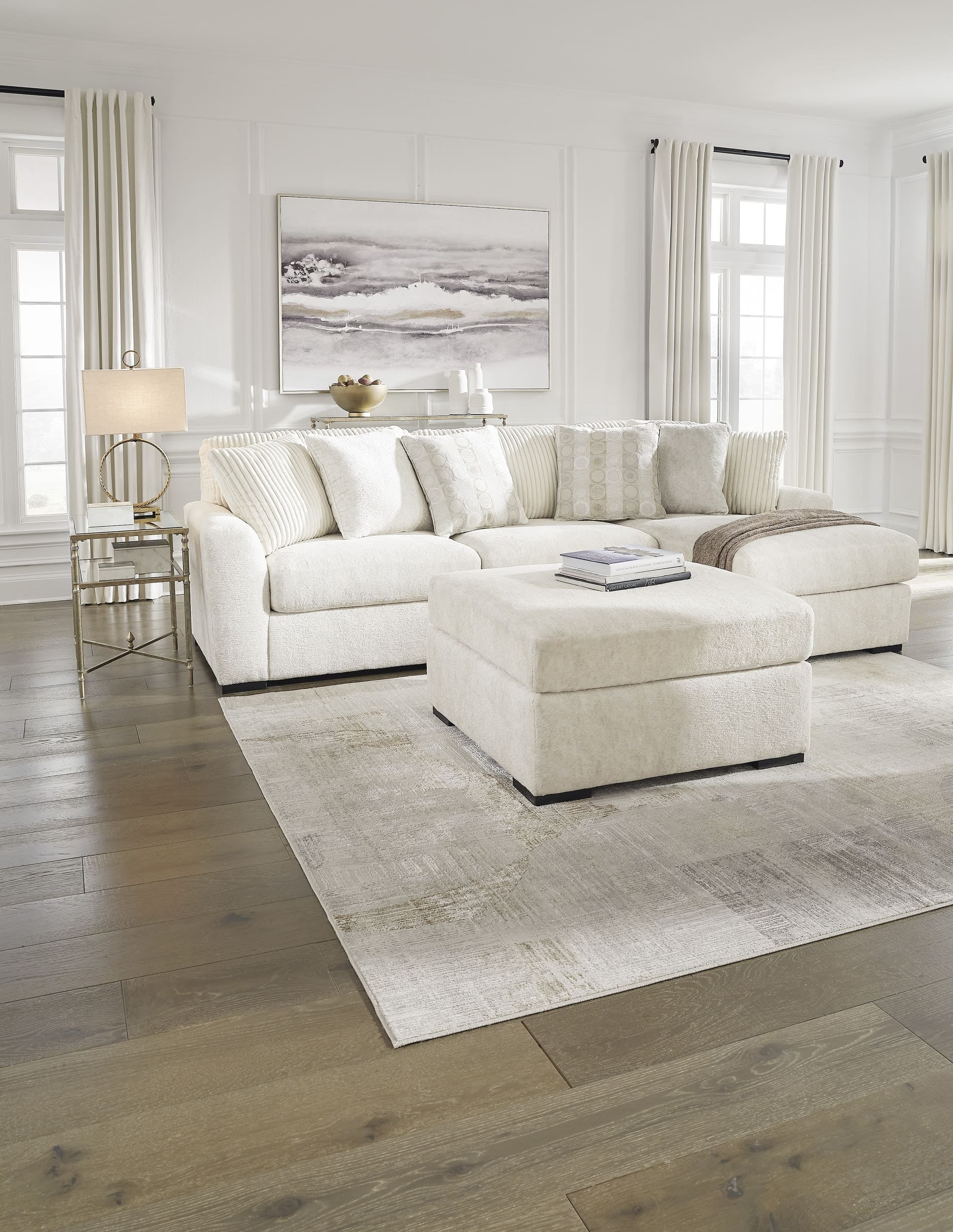 Chessington 2-Piece Polyester L-Shaped Sectional w/Right Arm Chaise Facing