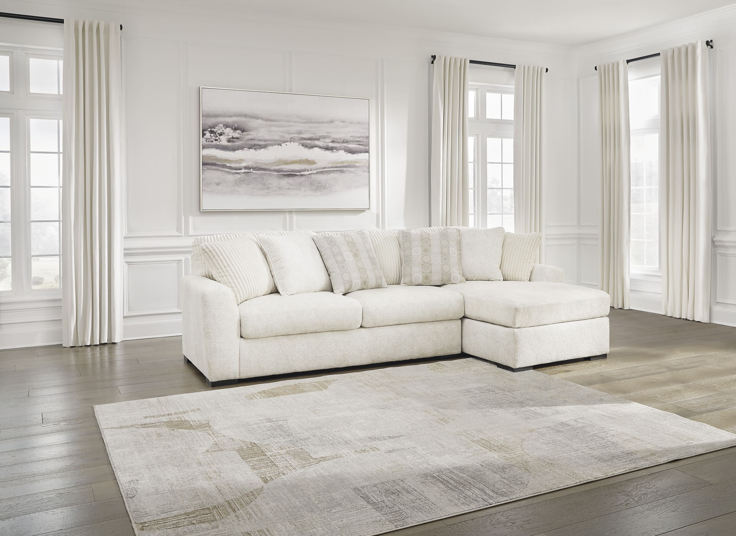 Chessington 2-Piece Polyester L-Shaped Sectional w/Right Arm Chaise Facing