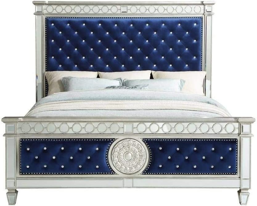 Varian Velvet/Wood Tufted Panel Bedroom Set