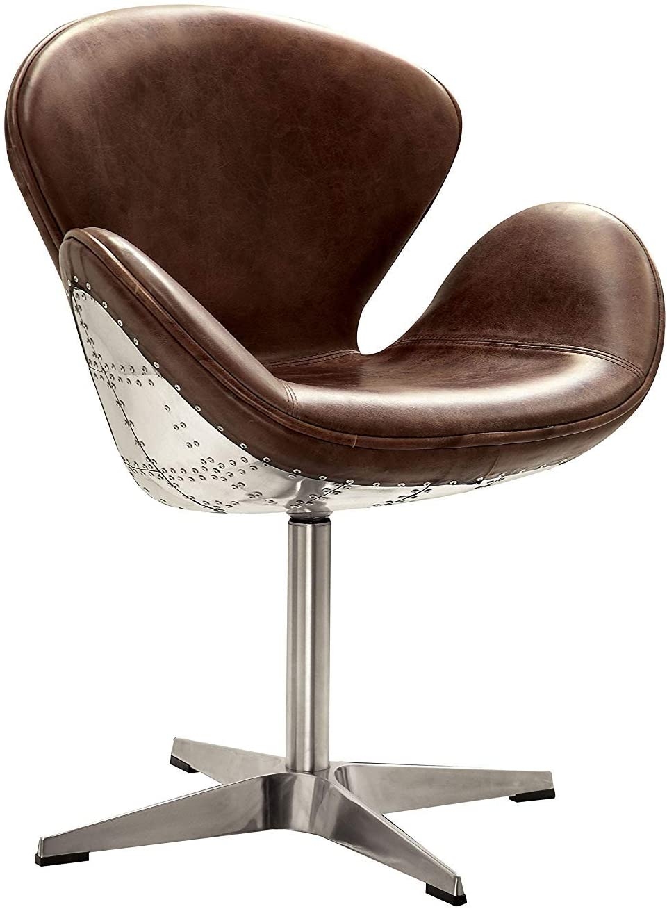 Brancaster 96554 Top Grain Leather Swivel Bar Chair - Thumbnail 2