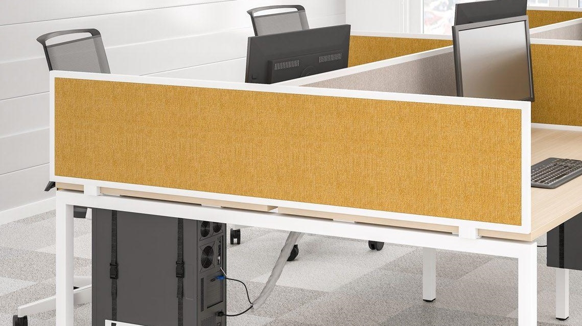 Nova Fabric Desk Screen w/Metal Frame for HPL 55.1" 2-Desk Bench (w/Metal Fittings)