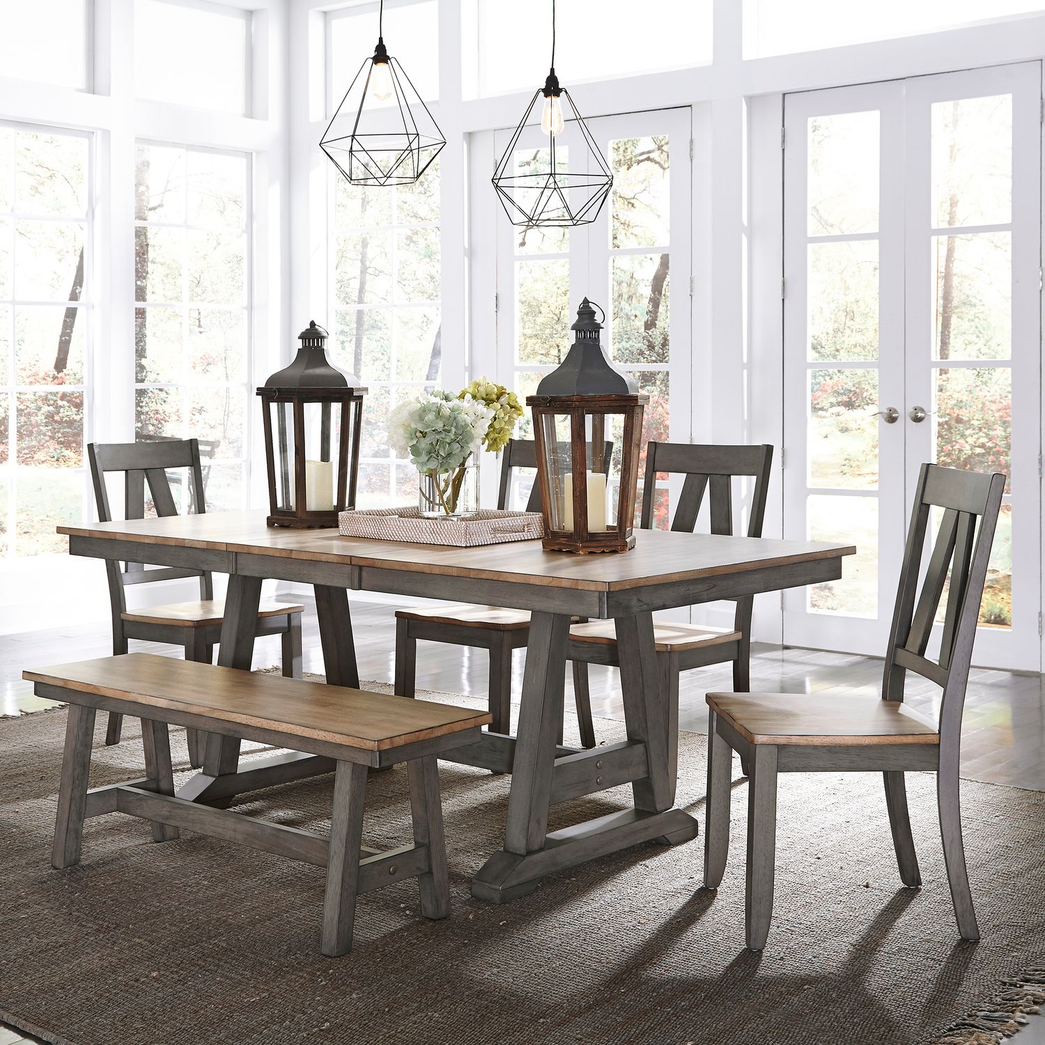 Lindsey Farm Extendable Dining Room Set | Farmhouse Style