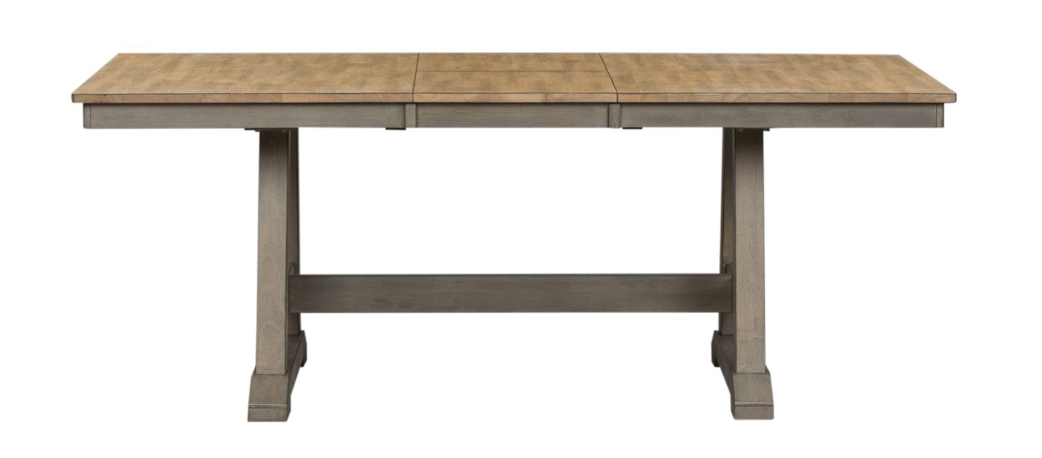 Lindsey Farm Rectangular Wood Extendable Trestle Dining Table