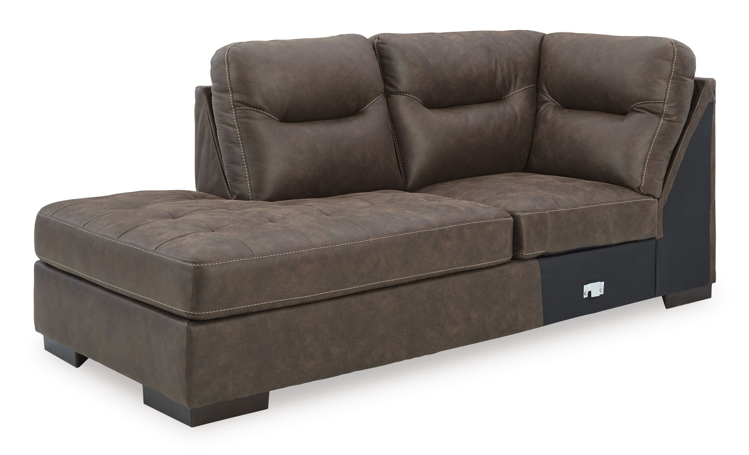 Maderla 2-Piece Faux Leather L-Shaped Sectional Sofa w/Left Arm Chaise Facing