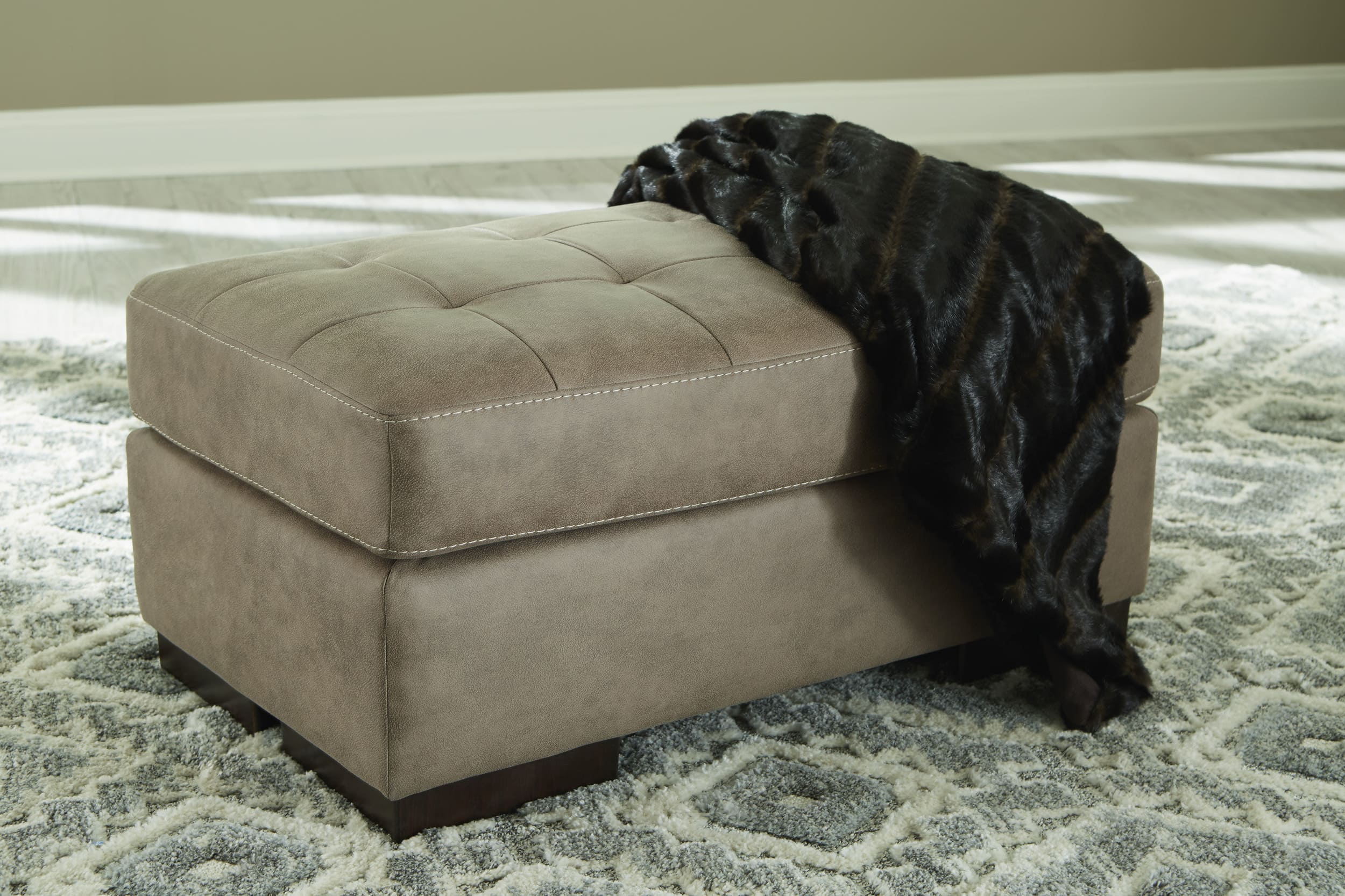 Maderla Faux Leather Ottoman