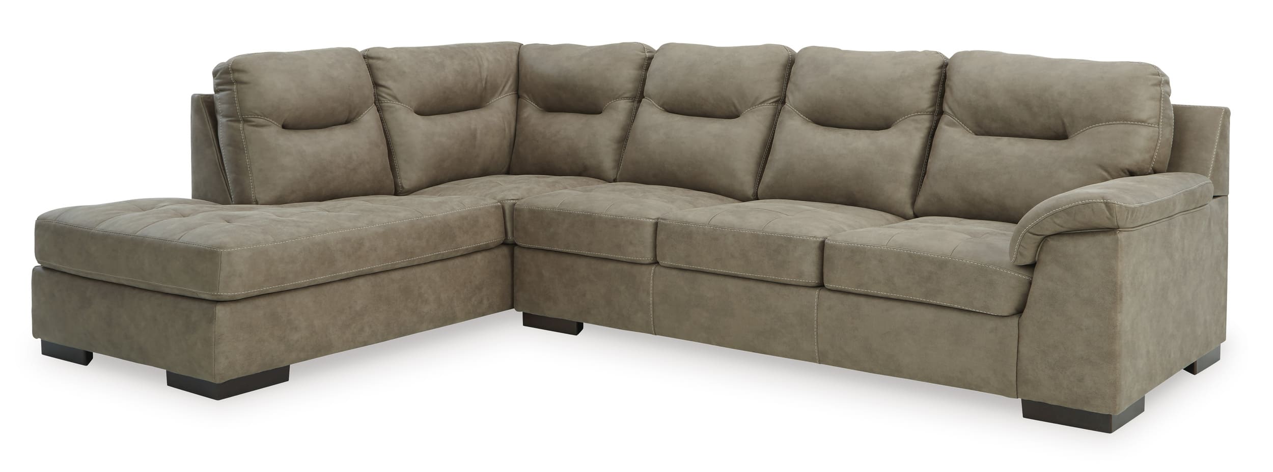 Maderla 2-Piece Faux Leather L-Shaped Sectional Sofa w/Left Arm Chaise Facing