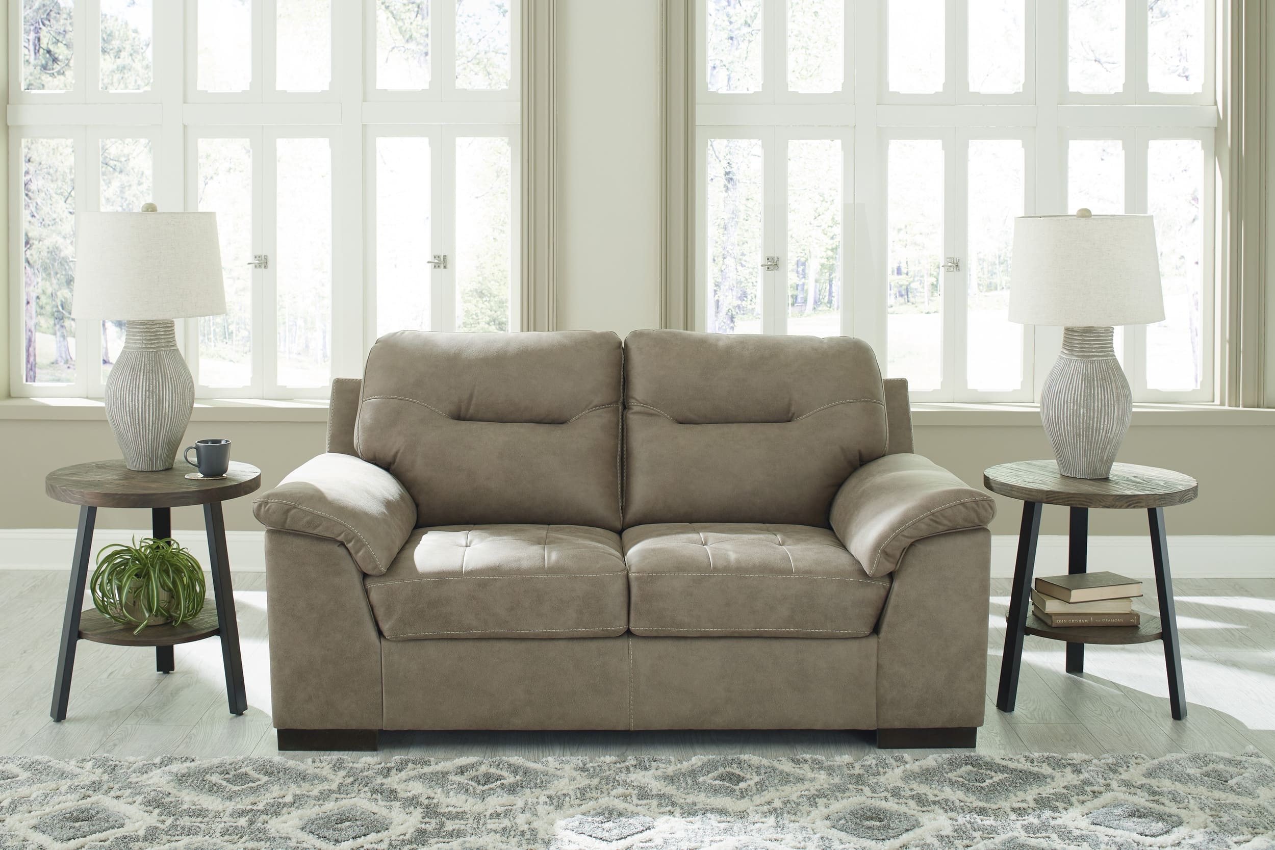 Maderla Faux Leather Loveseat