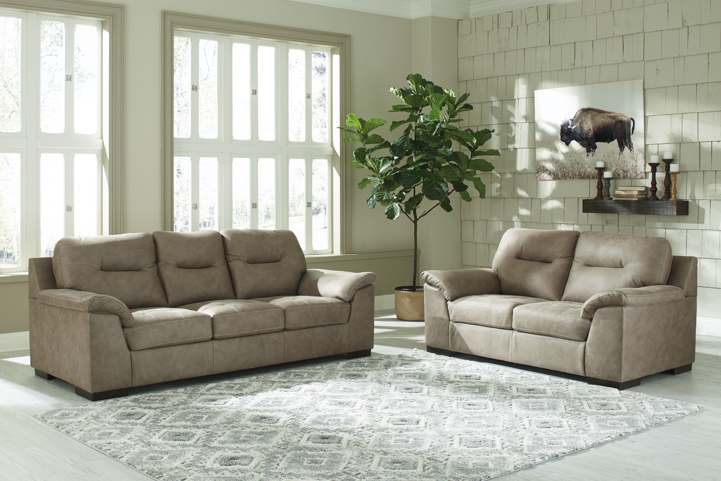 Maderla Faux Leather Living Room Set