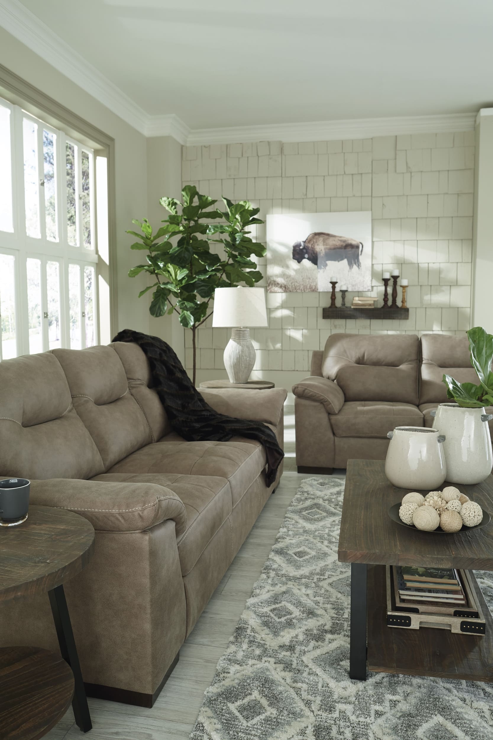 Maderla Faux Leather Living Room Set
