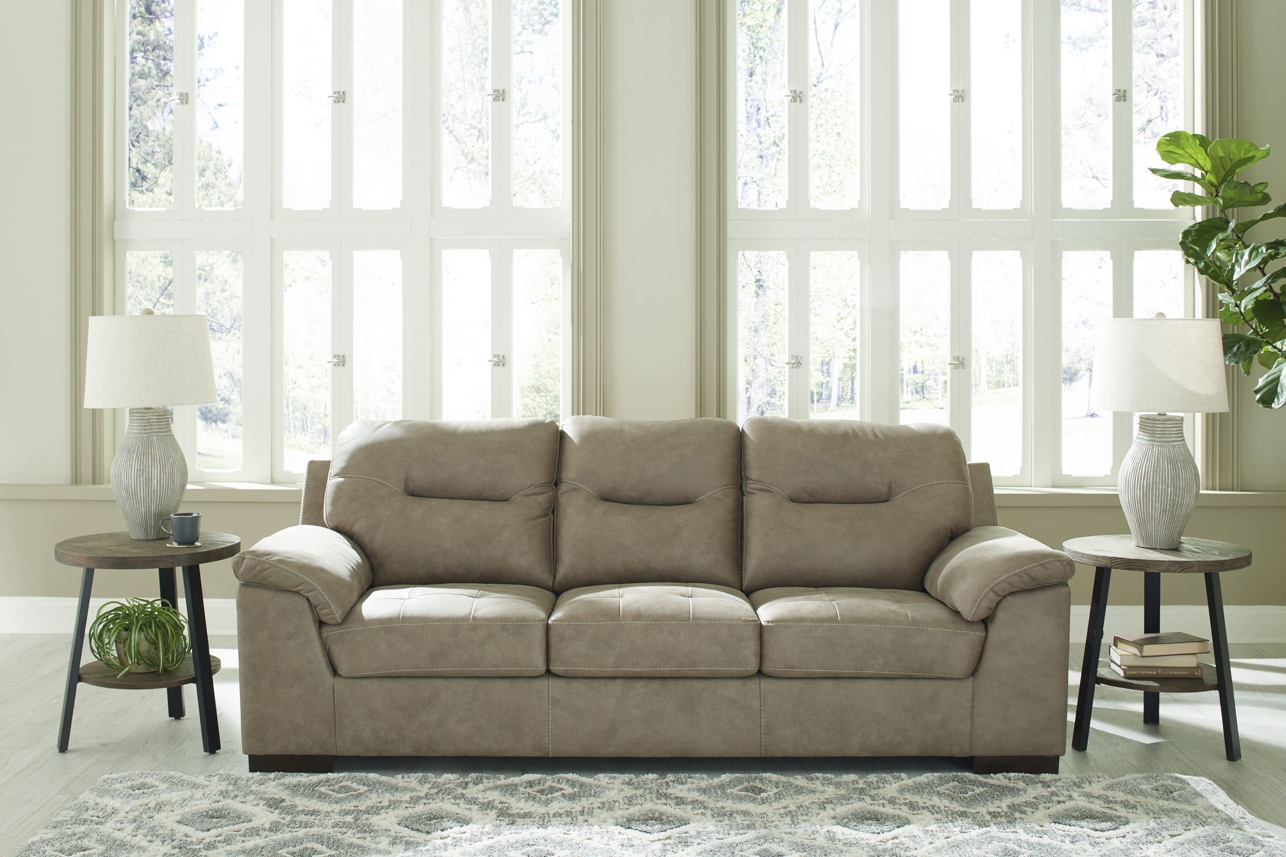 Maderla Faux Leather Sofa