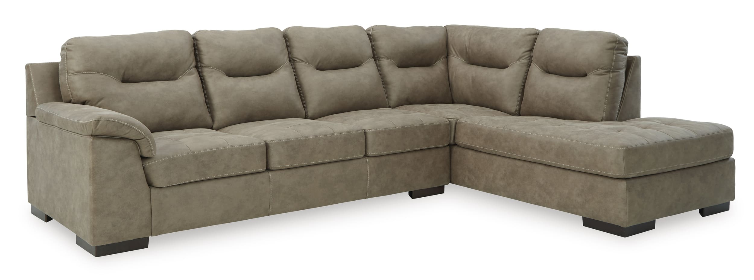 Maderla 2-Piece Faux Leather L-Shaped Sectional Sofa w/Right Arm Chaise Facing