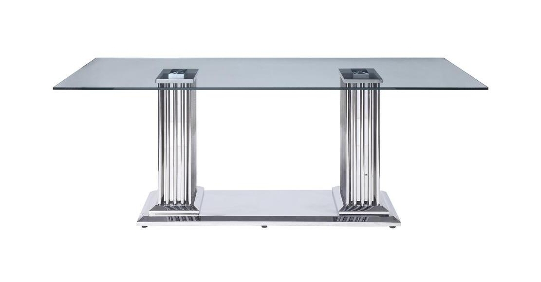 Cyrene Glass/Metal Rectangular Dining Set, Composition 2