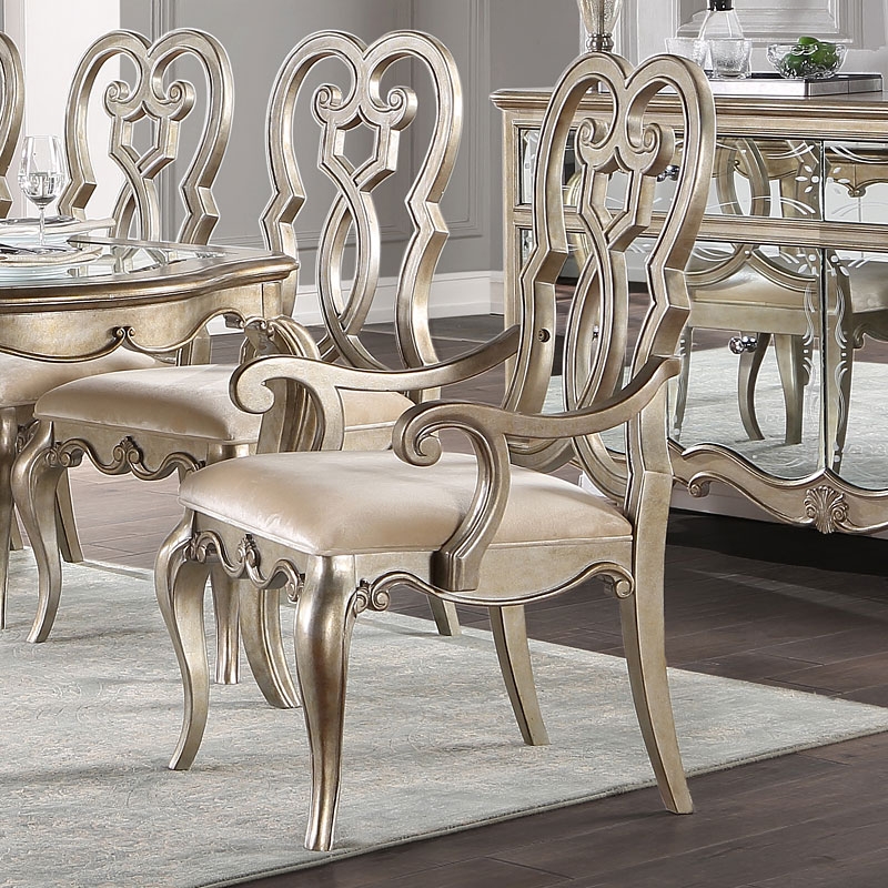 Esteban Velvet/Wood Dining Arm Chair