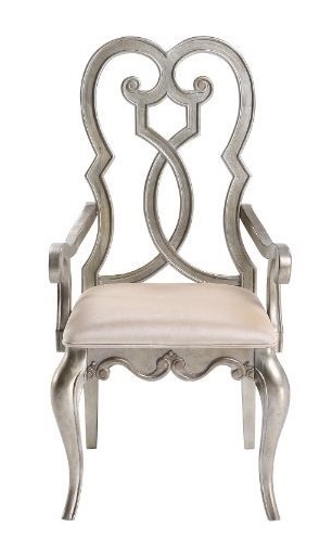 Esteban Velvet/Wood Dining Arm Chair
