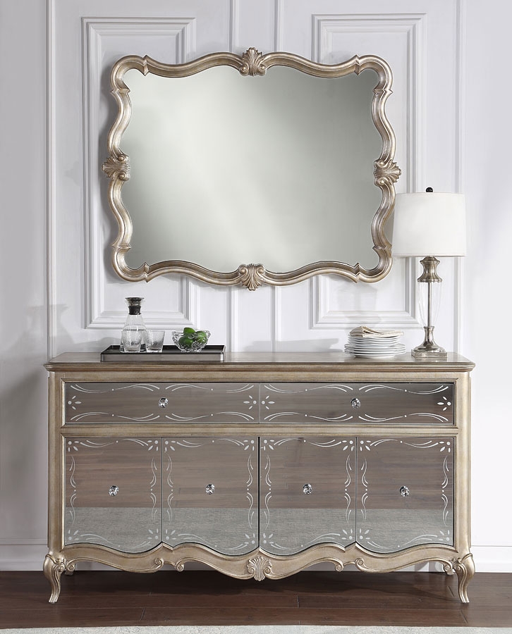 Esteban Wood/Mirror Extendable Dining Room Set