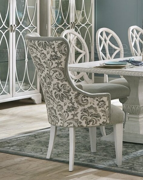 SM Jasper County Fabric/Wood Dining Host Chair