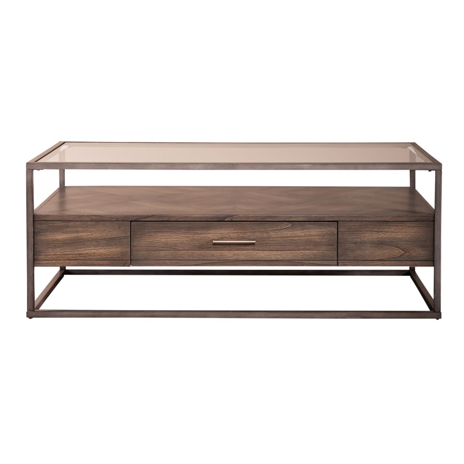 Jamestown 3-Piece Glass & Wood Cocktail Table Set