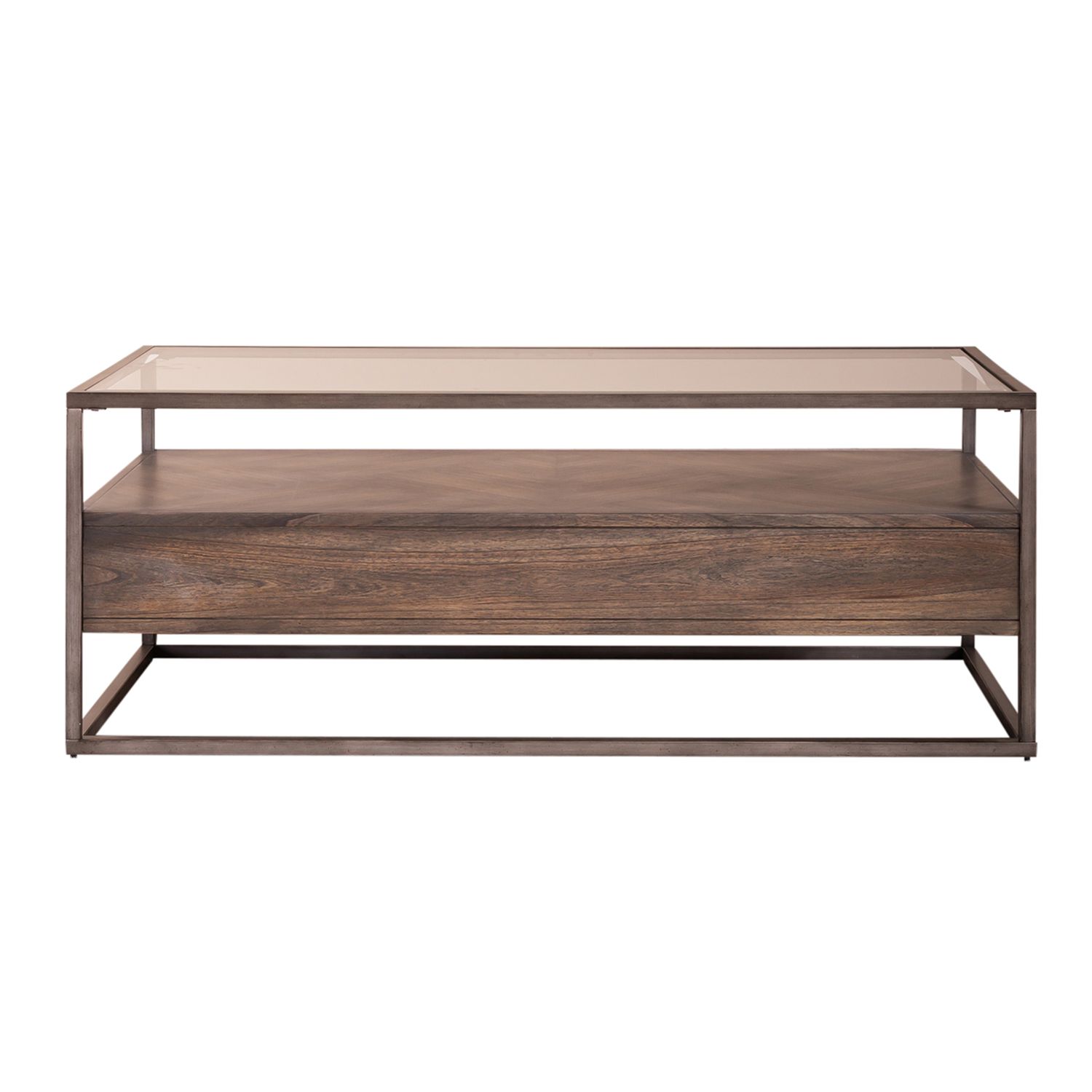 Jamestown 3-Piece Glass & Wood Cocktail Table Set