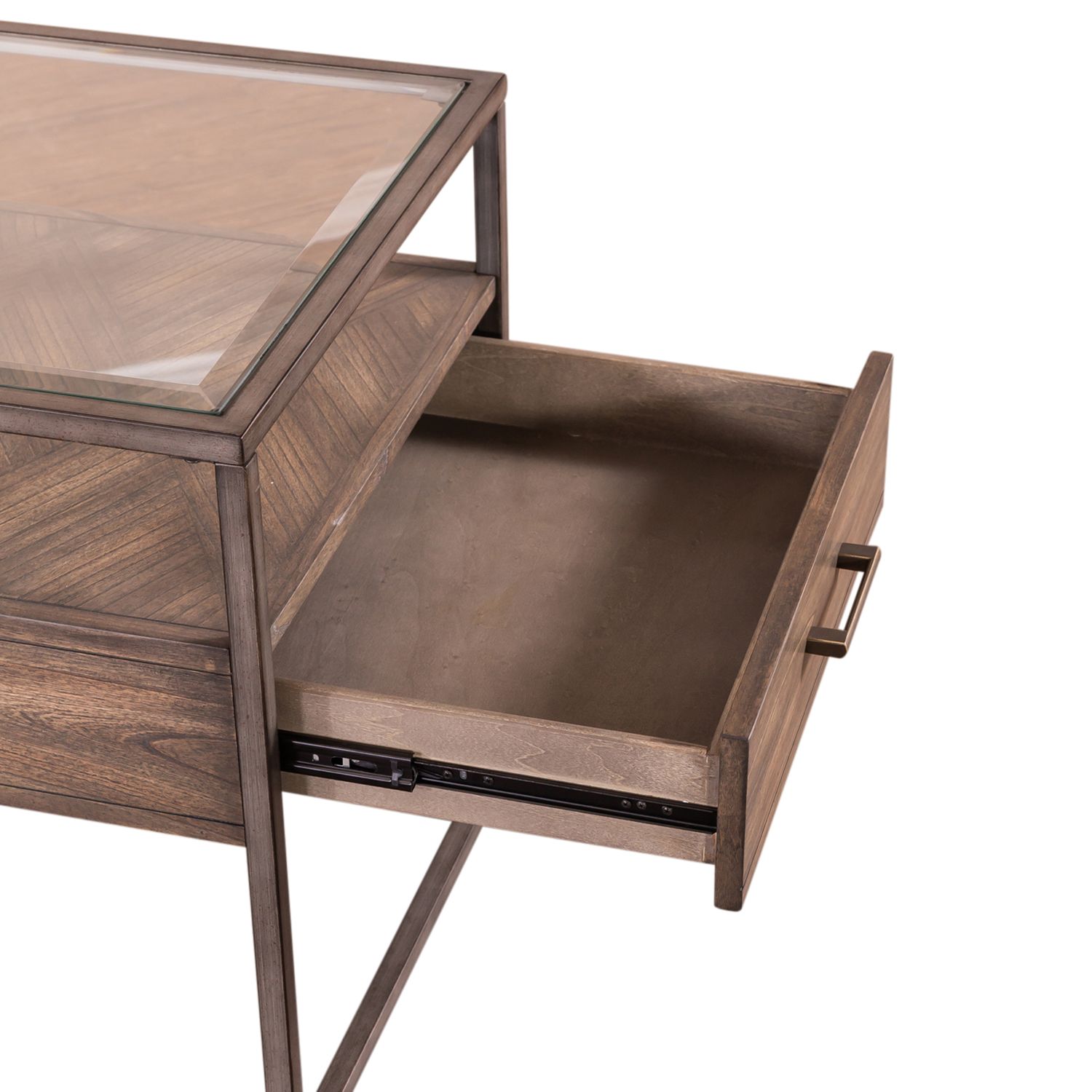 Jamestown 3-Piece Glass & Wood Cocktail Table Set