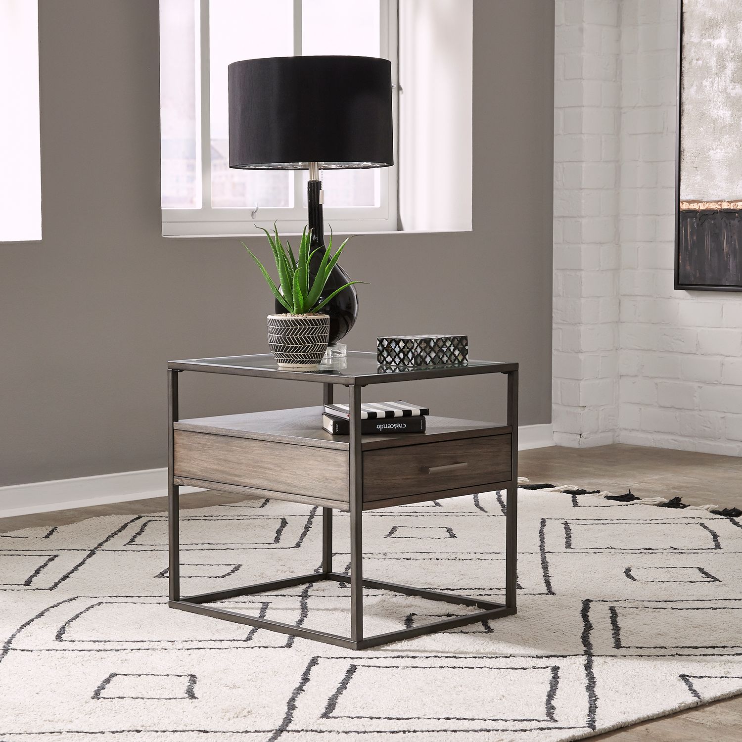 Jamestown 3-Piece Glass & Wood Cocktail Table Set