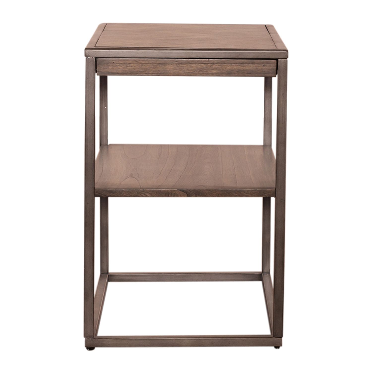 Jamestown Rectangular Metal/Wood Chairside Table w/Tray