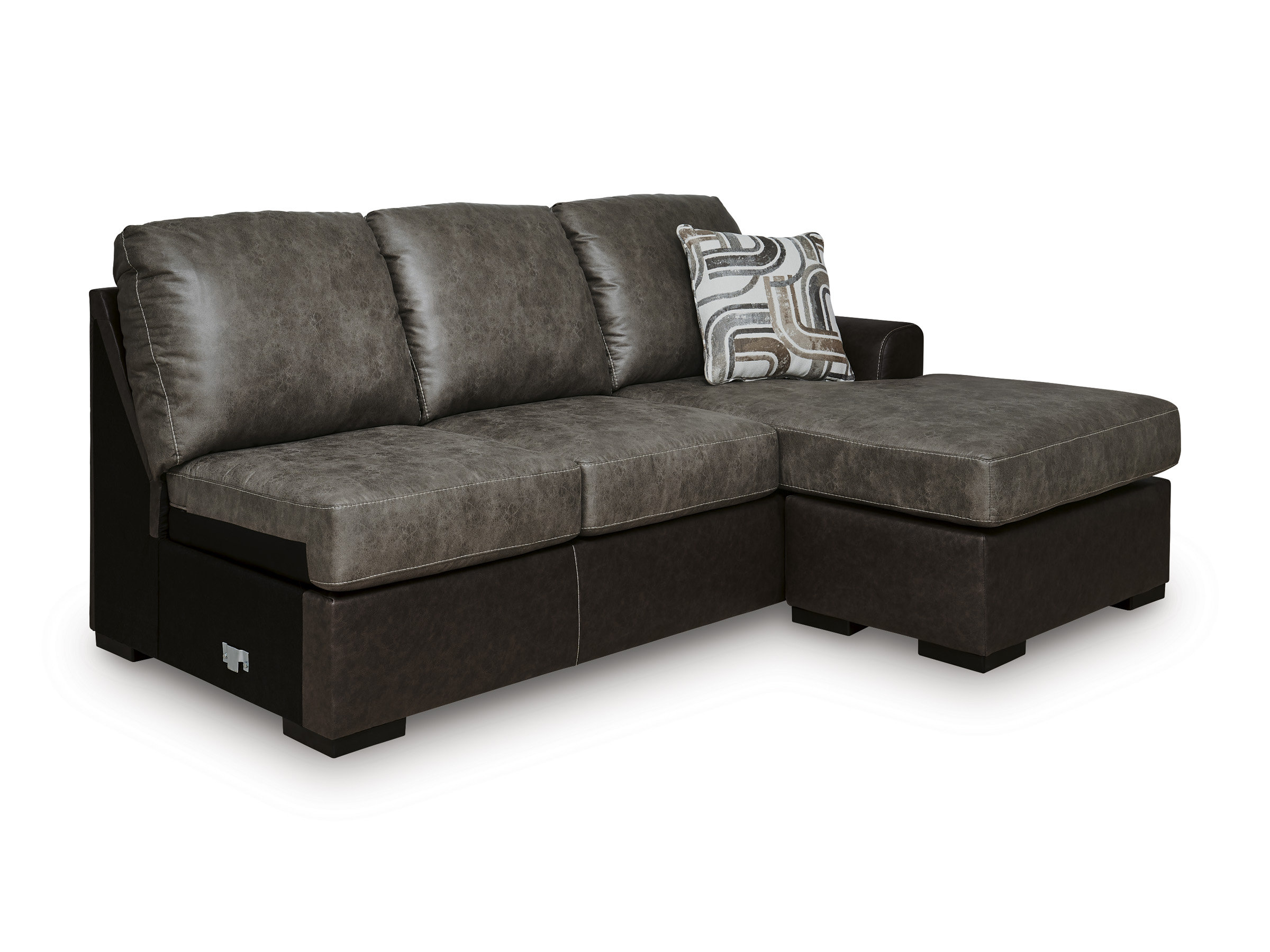 Castille Way U-Shaped Faux Leather 2-Piece Sleeper Sectional with LAF Corner Chaise