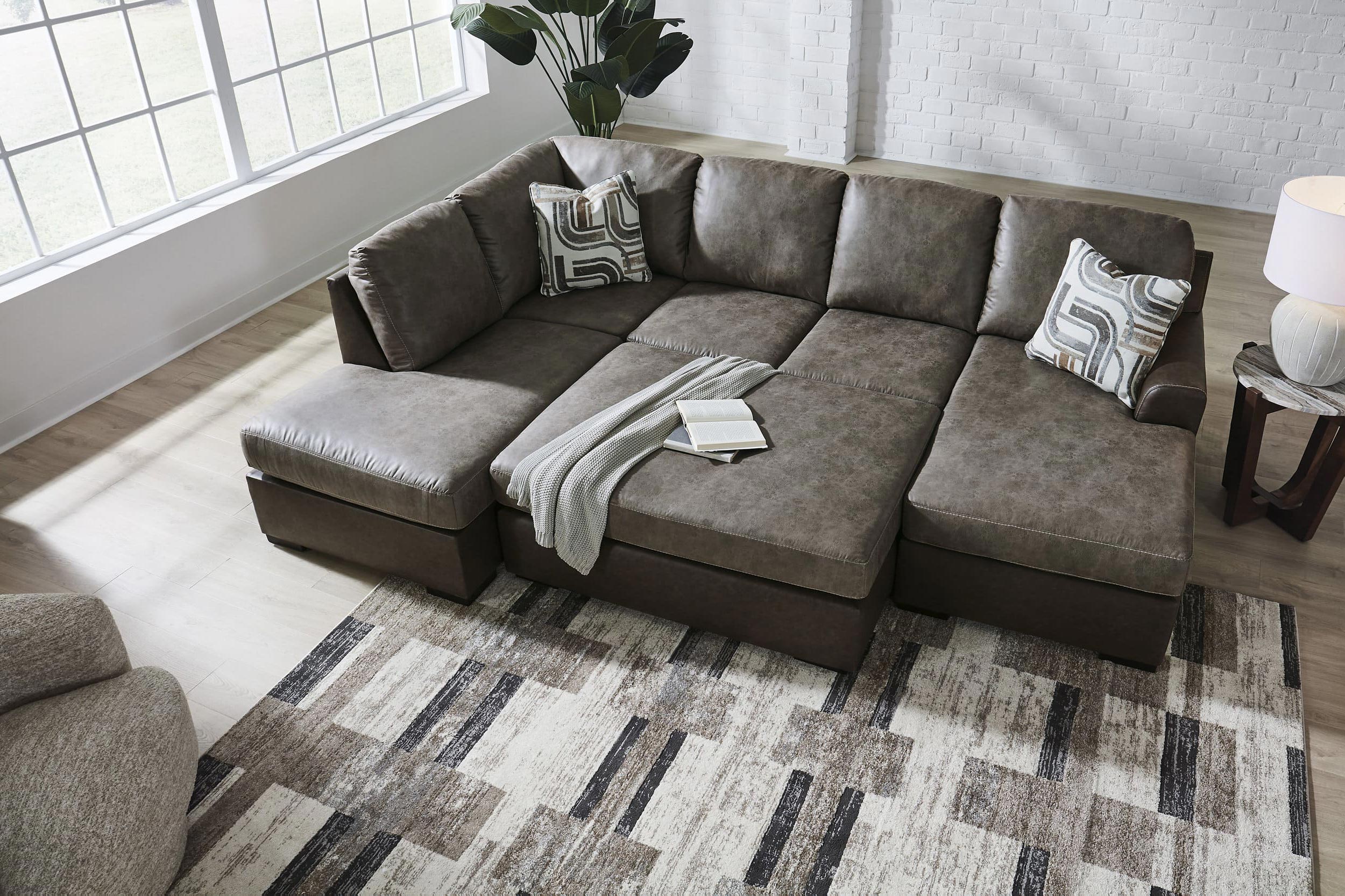 Castille Way U-Shaped Faux Leather 2-Piece Sectional with LAF Corner Chaise