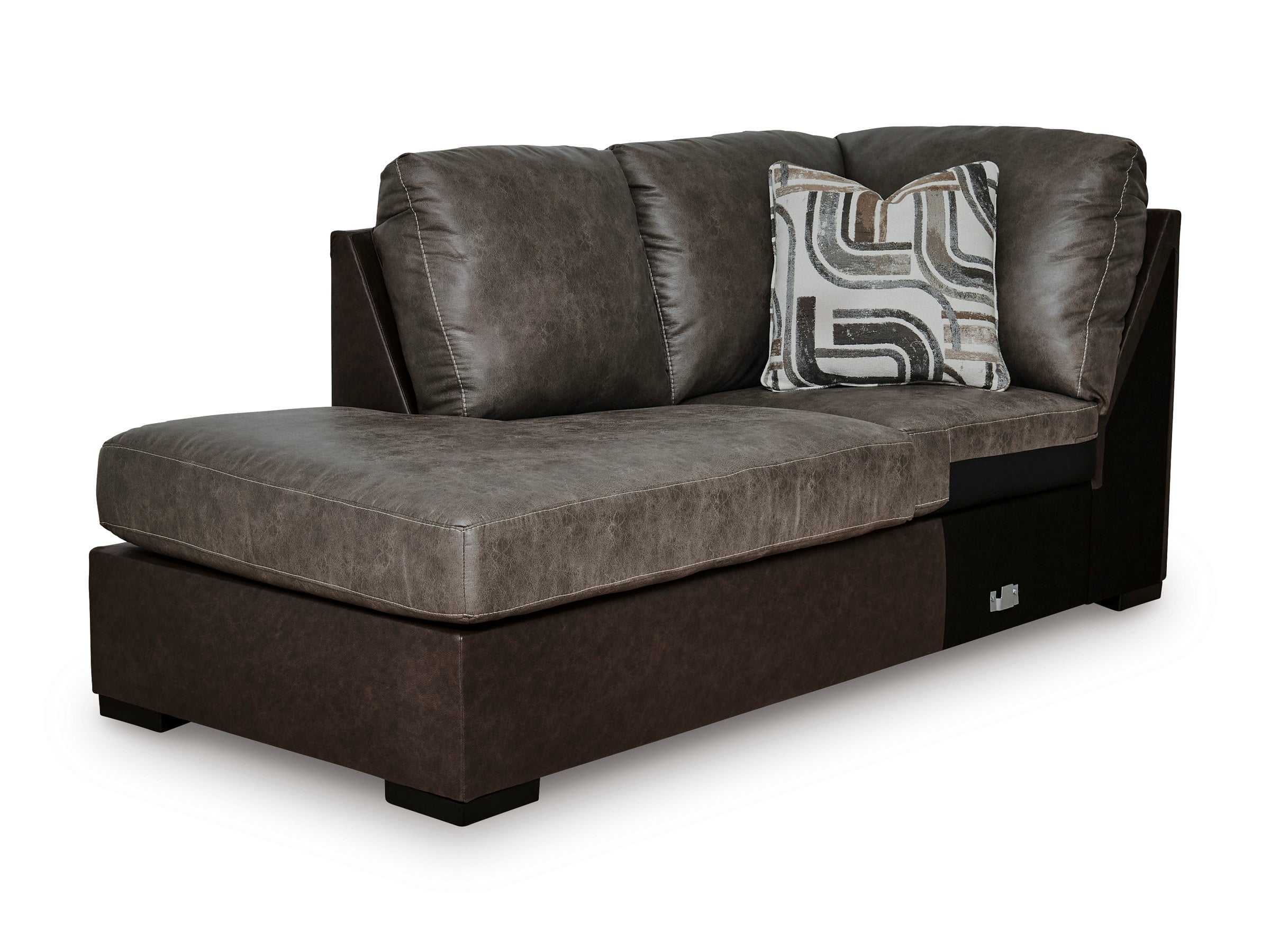 Castille Way U-Shaped Faux Leather 2-Piece Sleeper Sectional with LAF Corner Chaise