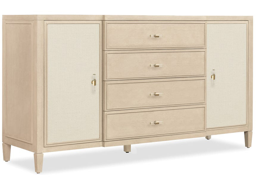 Melange Oak Veneer/Fabric Panel Bedroom Set