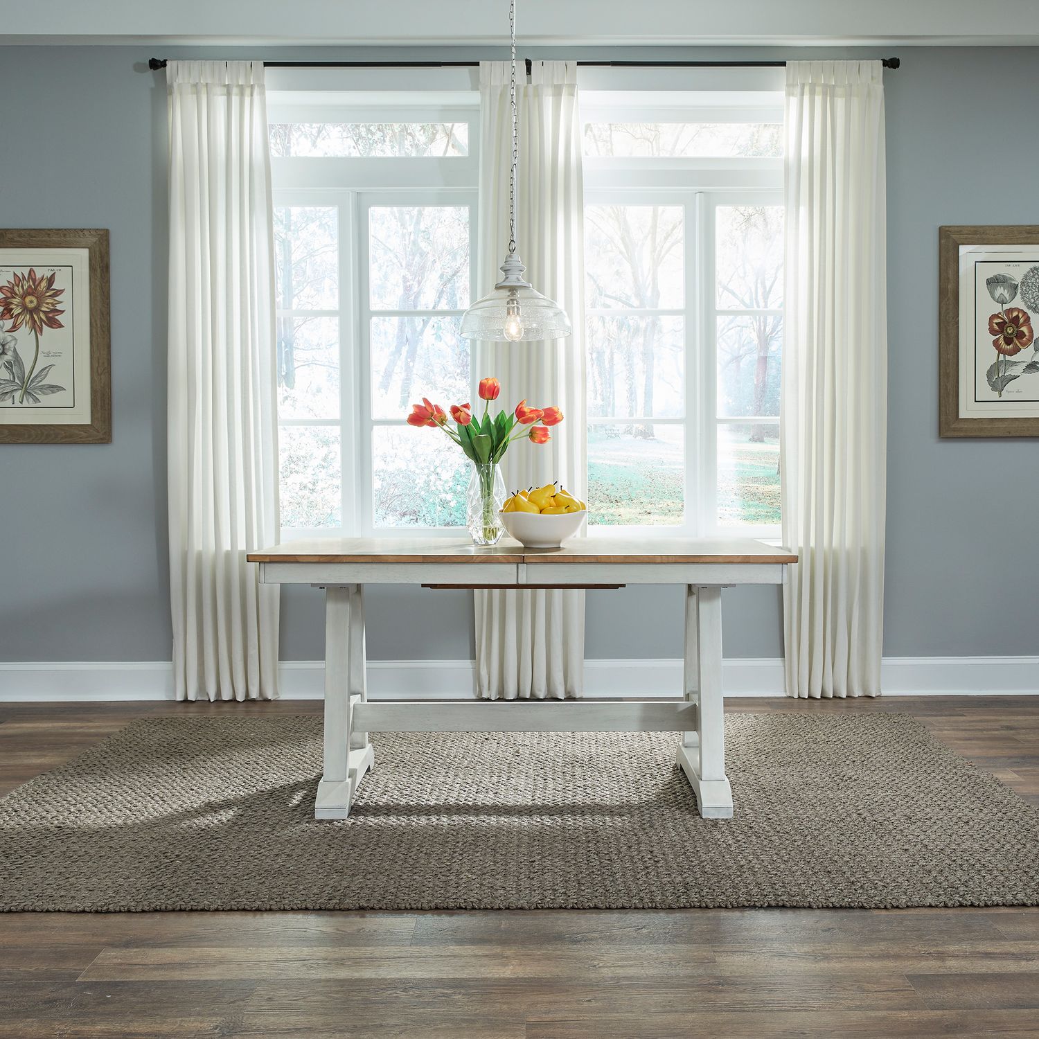 Lindsey Farm Extendable Dining Set | Weathered White