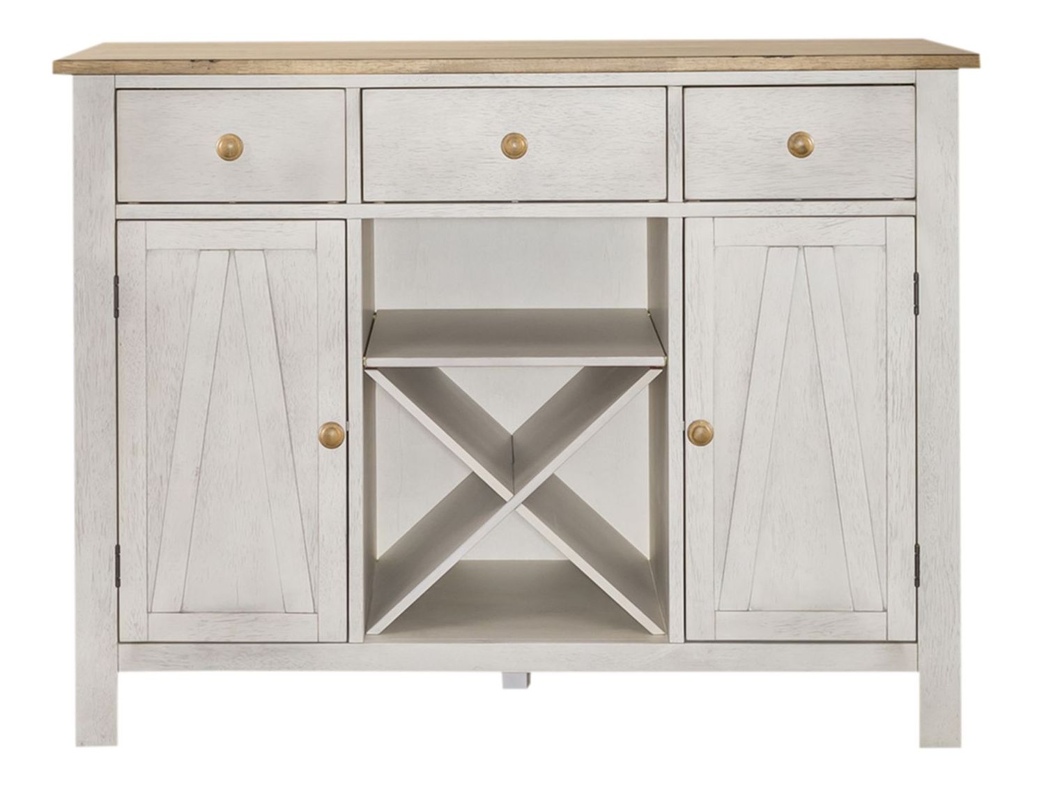 Lindsey Farm Extendable Kitchen Island Set | Weathered White