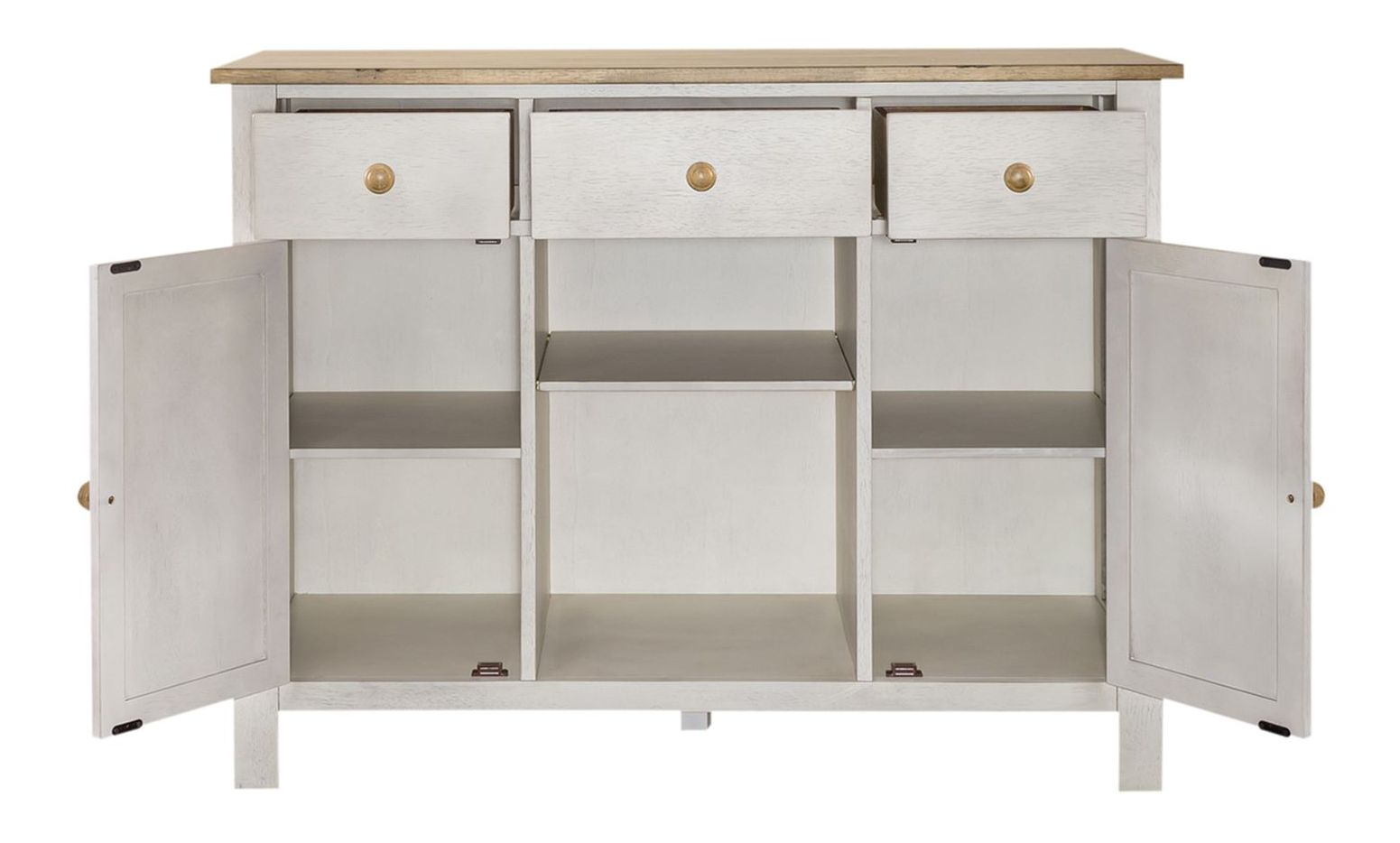 Lindsey Farm Wood/MDF 2-Door 3-Drawer Server w/Wine Storage