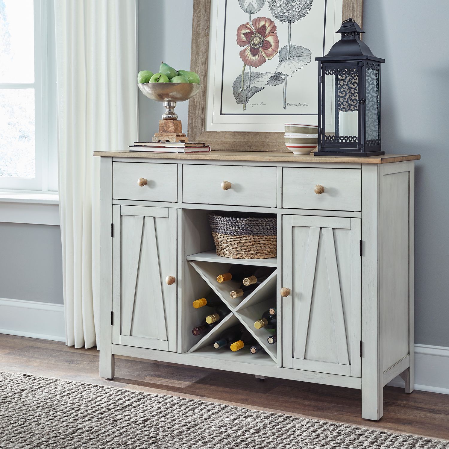 Lindsey Farm Extendable Kitchen Island Set | 5-Piece Dining