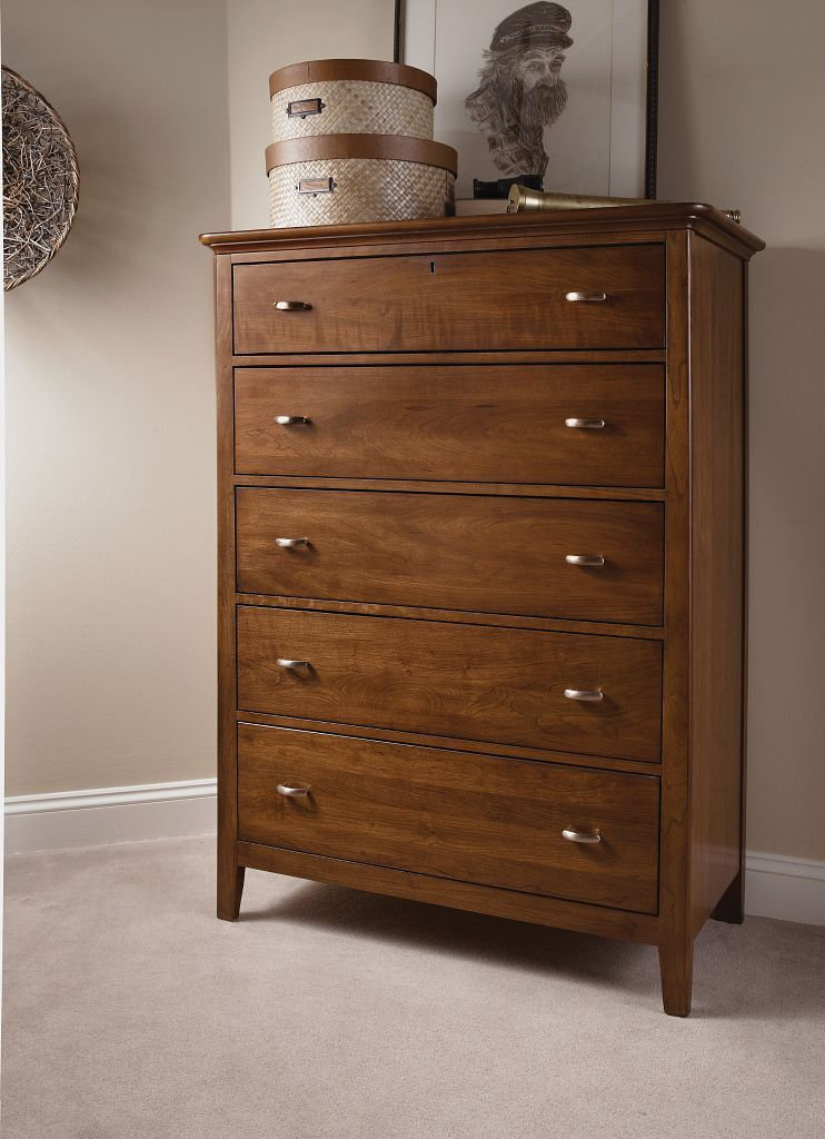 Cherry Park Wood 5-Drawer Chest