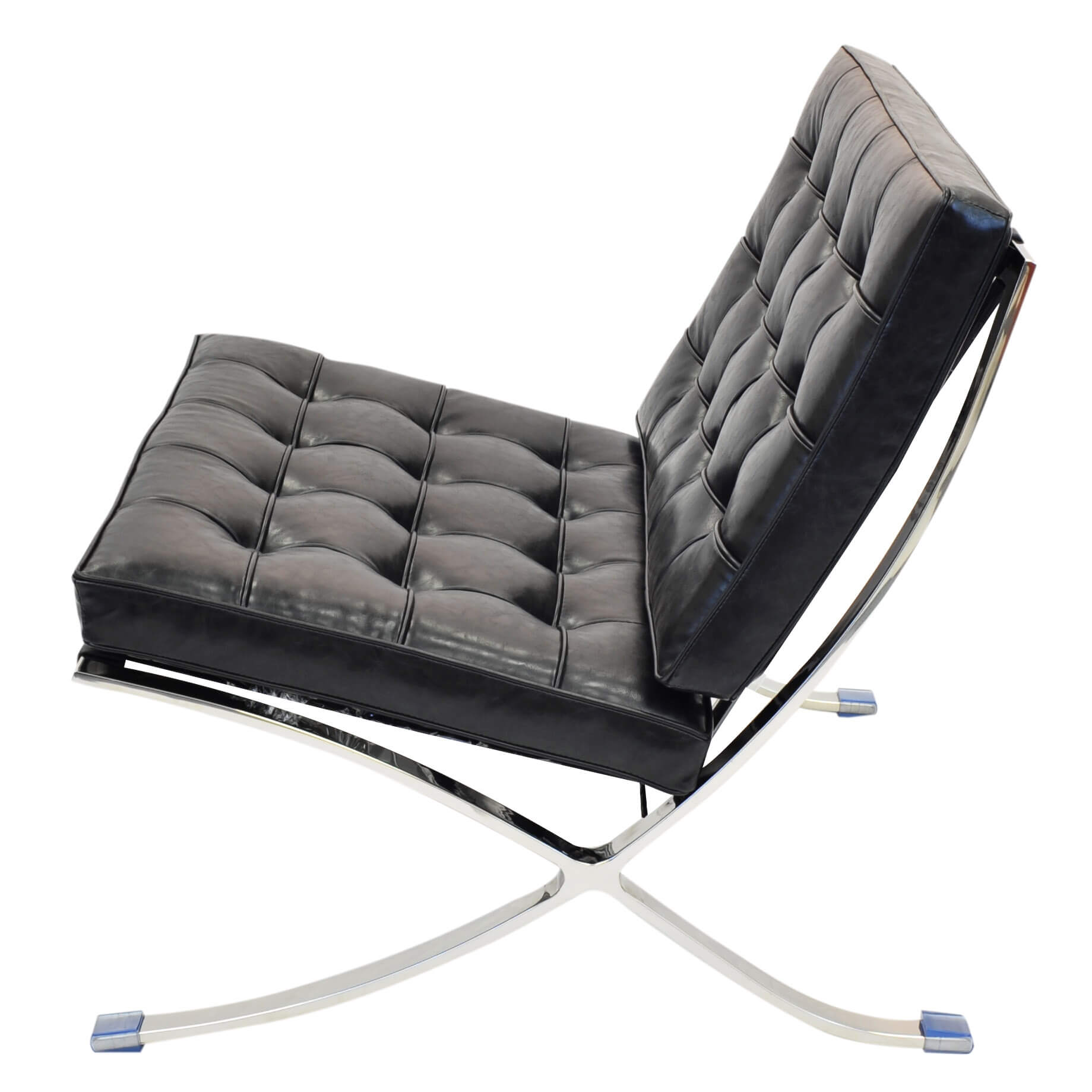 Barca PU Accent Chair, Stainless Steel Frame, Distressed Black by NPD (New Pacific Direct)
