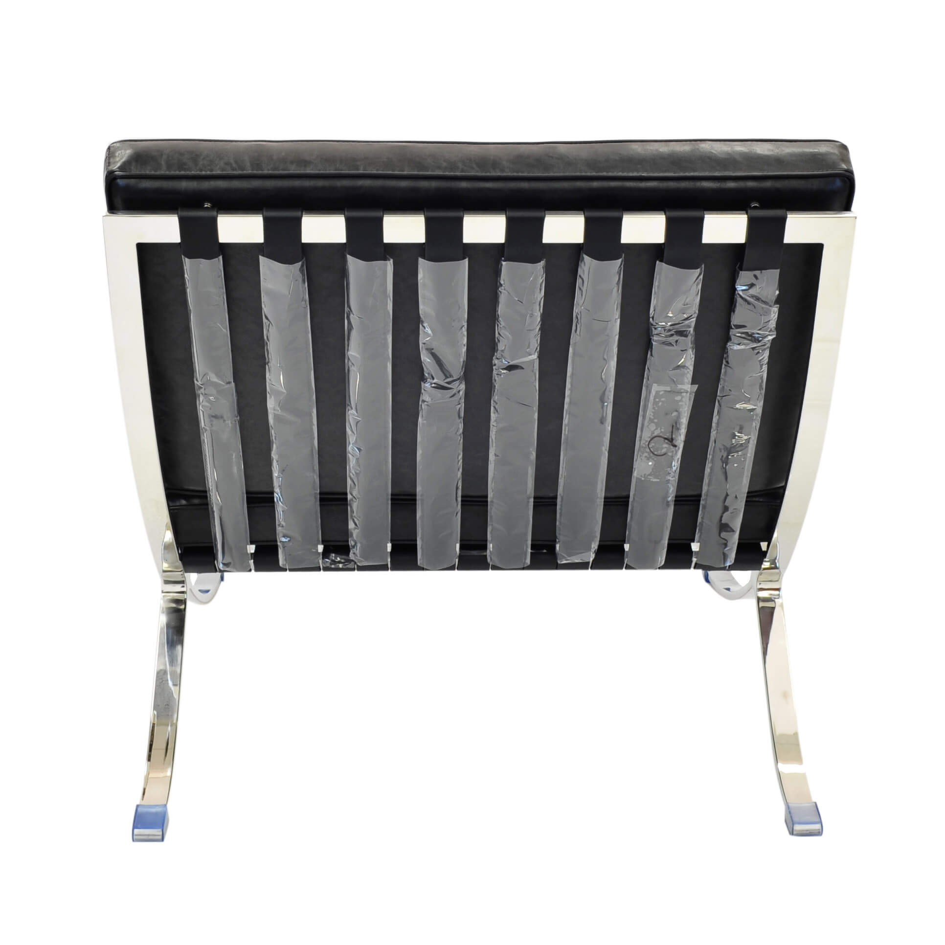 Barca PU Accent Chair, Stainless Steel Frame, Distressed Black by NPD (New Pacific Direct)
