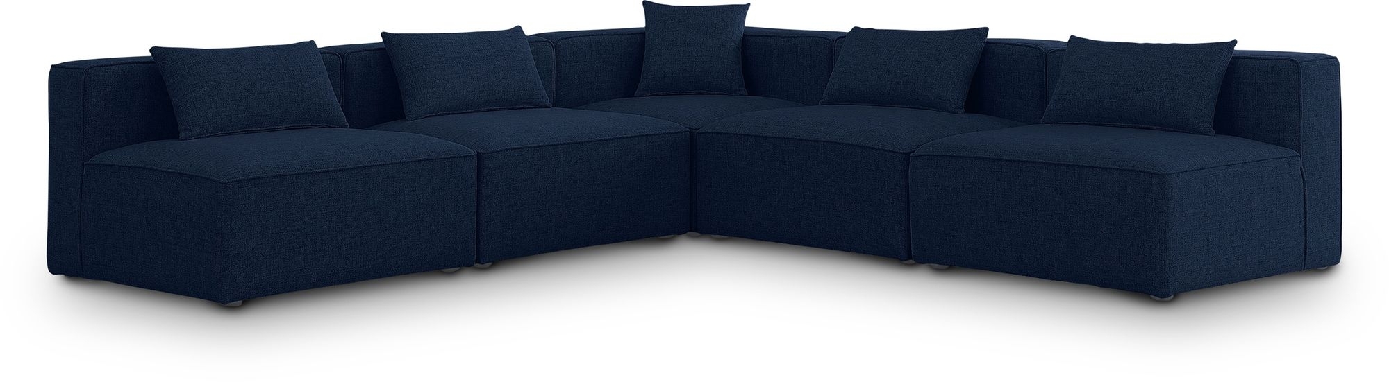 Cube 108" 5-Piece Linen Fabric Modular Armless Sectional