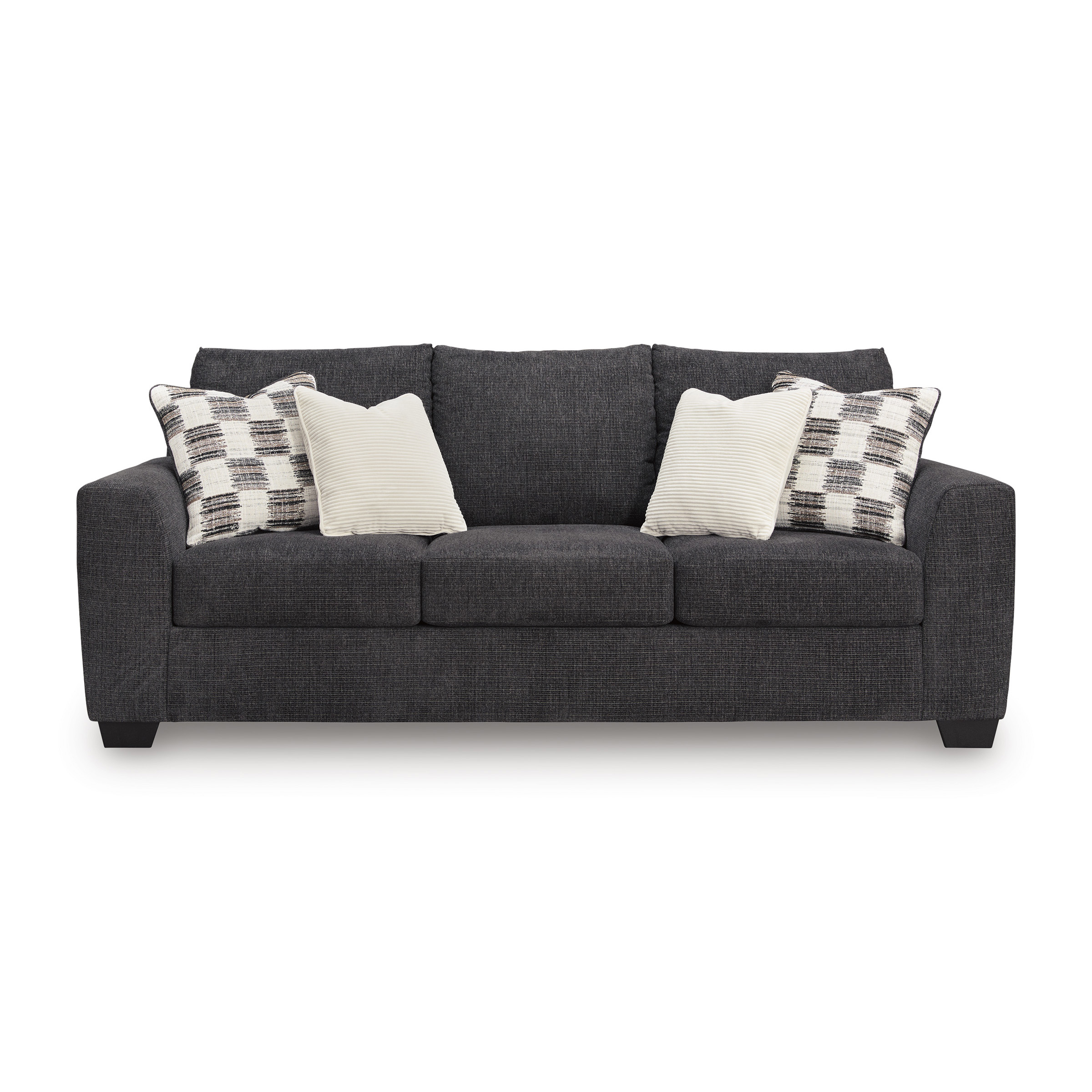 Loreo Modern Sofa | Ebony Fabric Contemporary Design