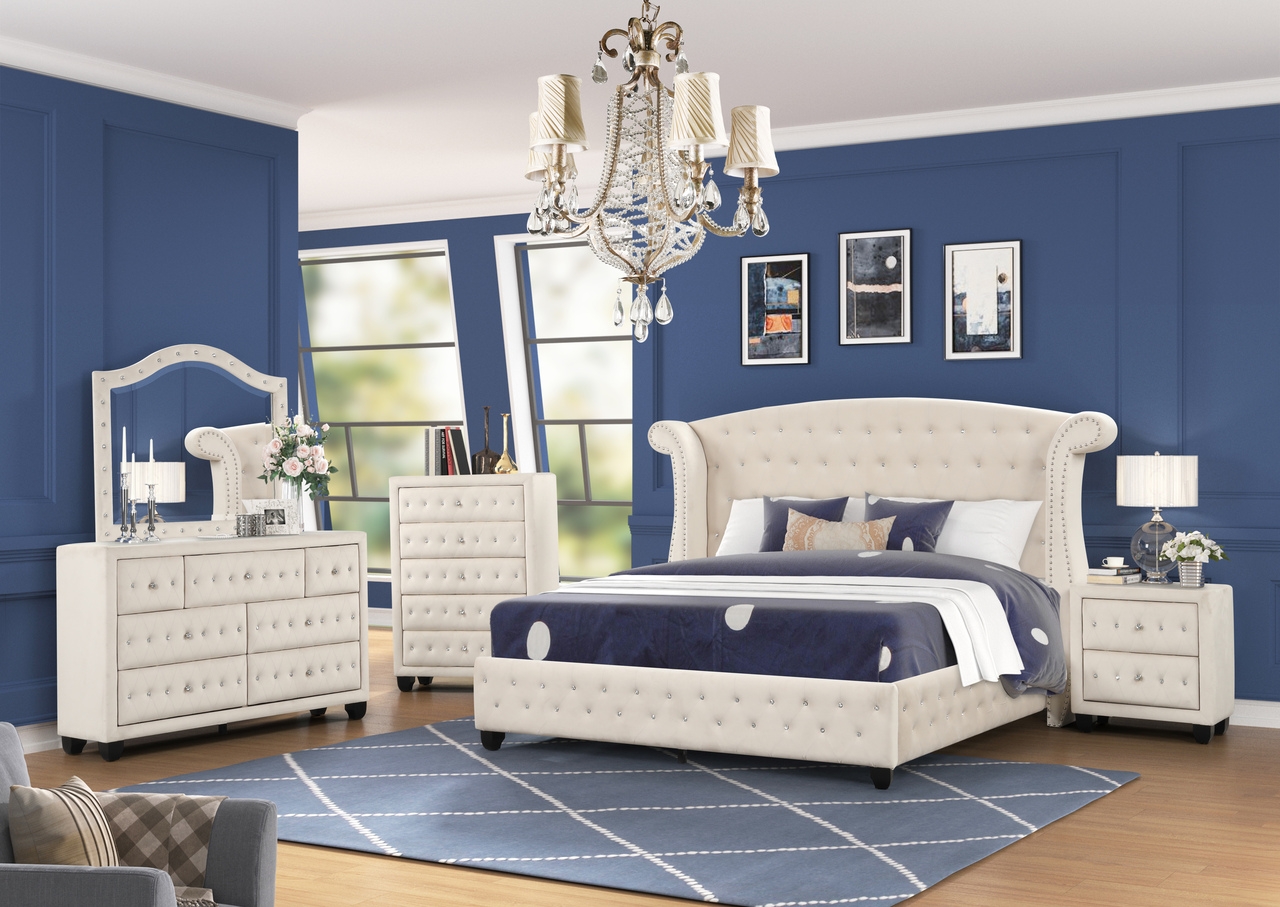 Sophia Fabric Upholstered Full Bed