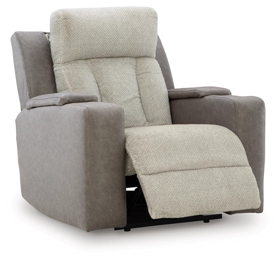 WhipLash Faux Leather Power Recliner w/Adjustable Headrest