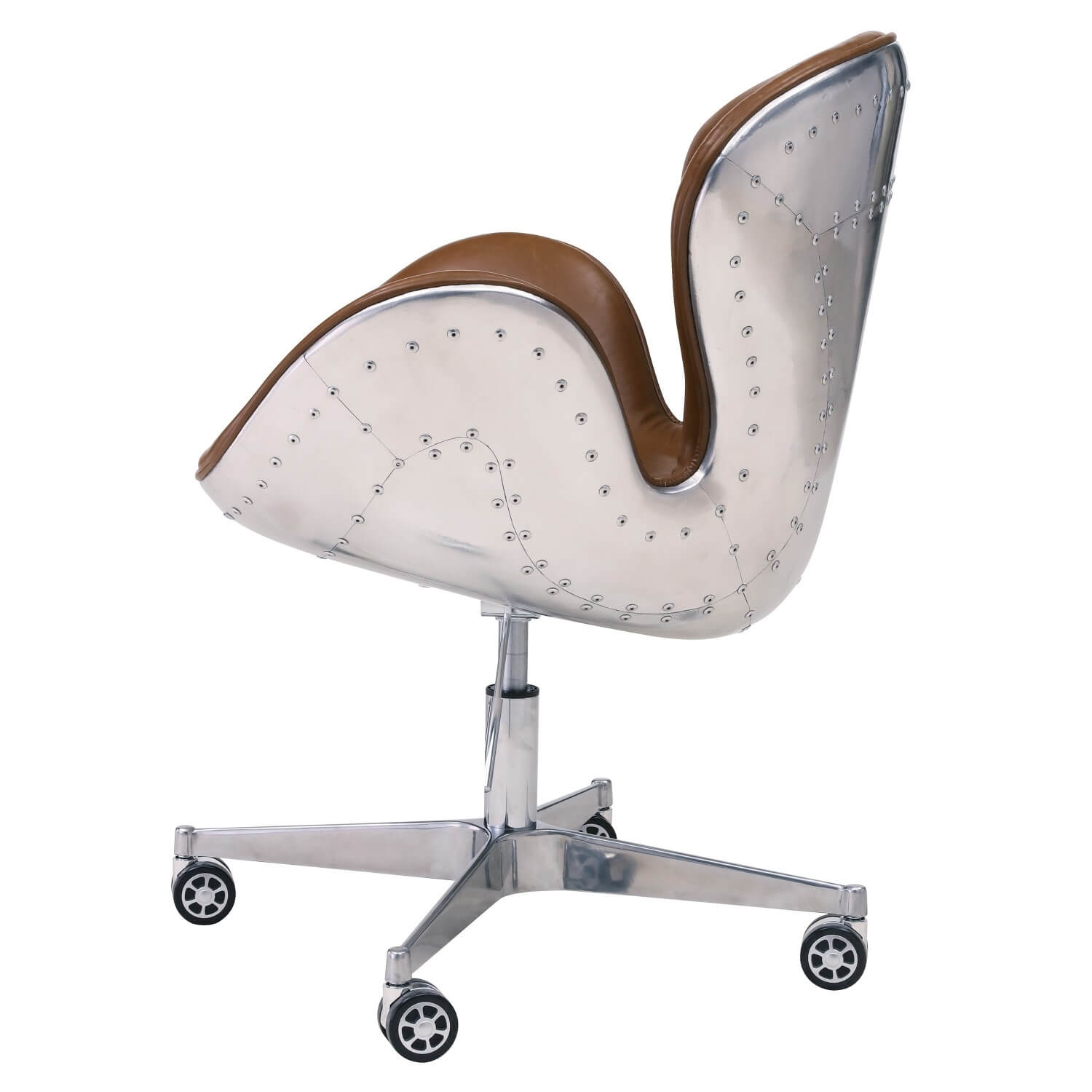 Duval PU Swivel Chair, Aluminium Frame