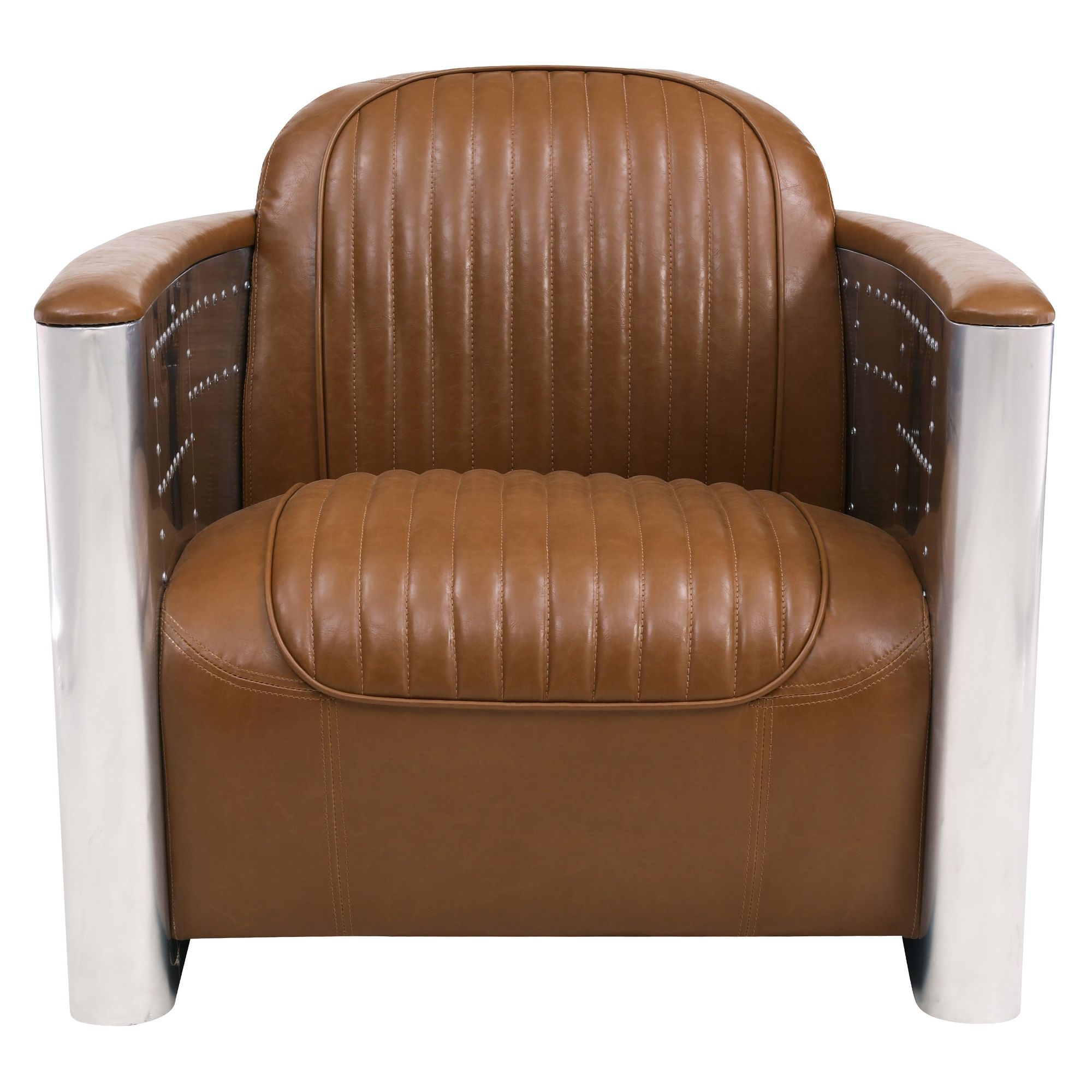 Easton PU Accent Chair, Aluminium Frame