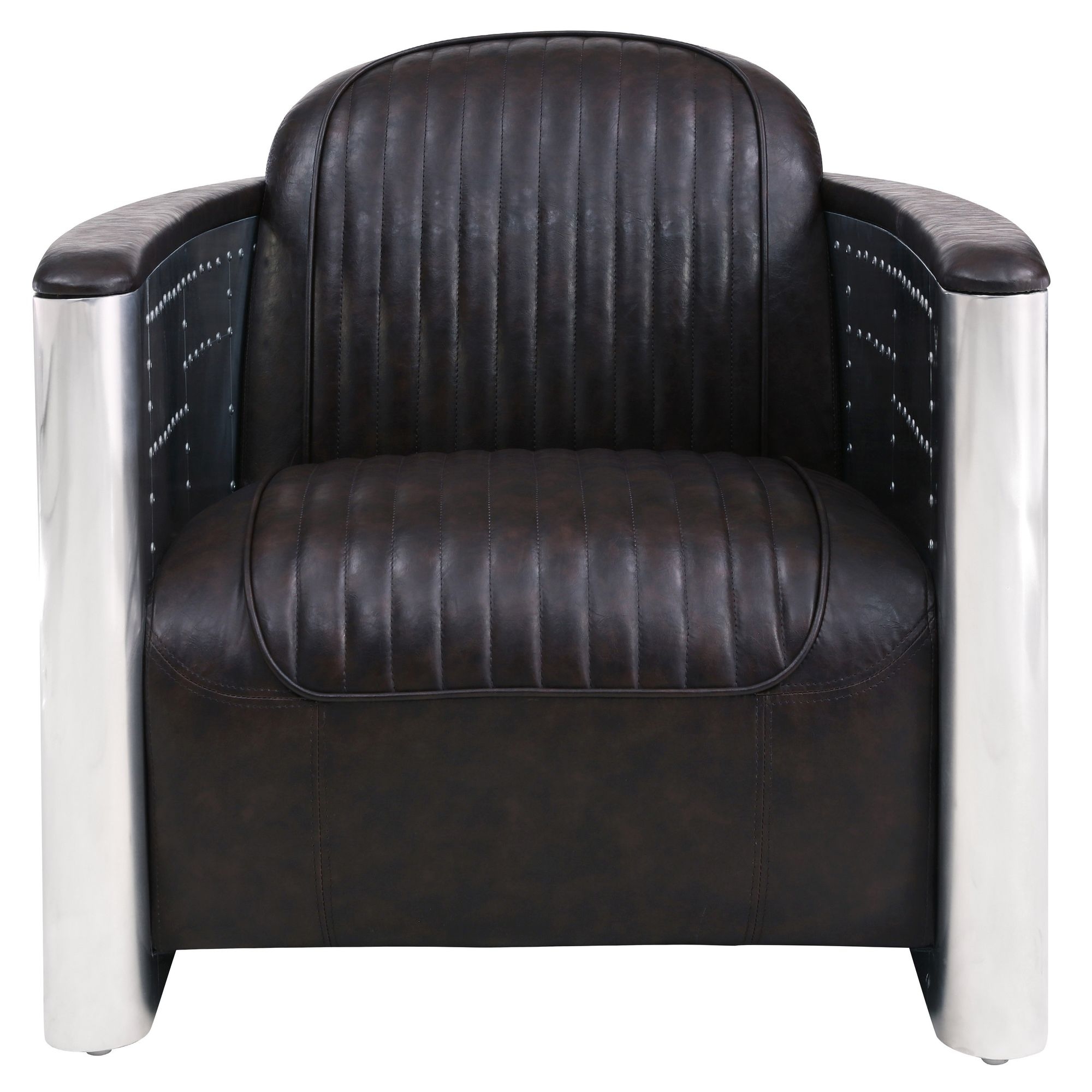 Easton PU Accent Chair, Aluminium Frame
