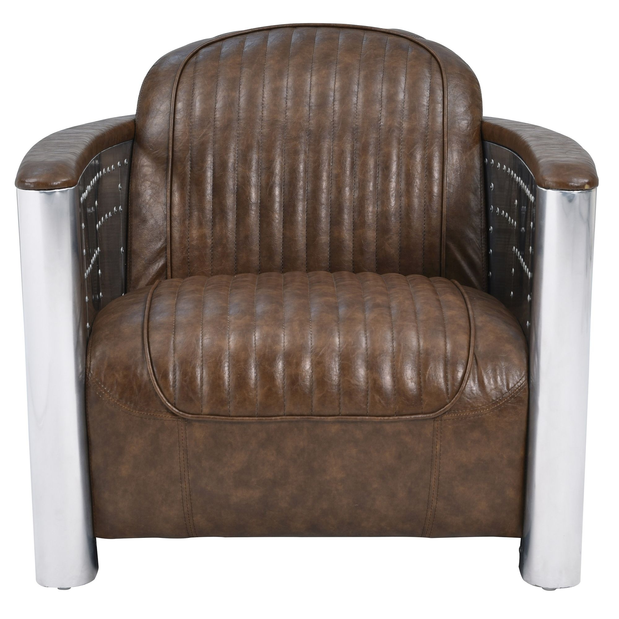 Easton PU Accent Chair, Aluminium Frame