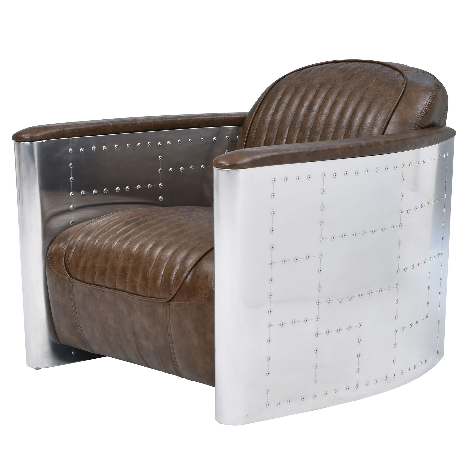 Easton PU Accent Chair, Aluminium Frame