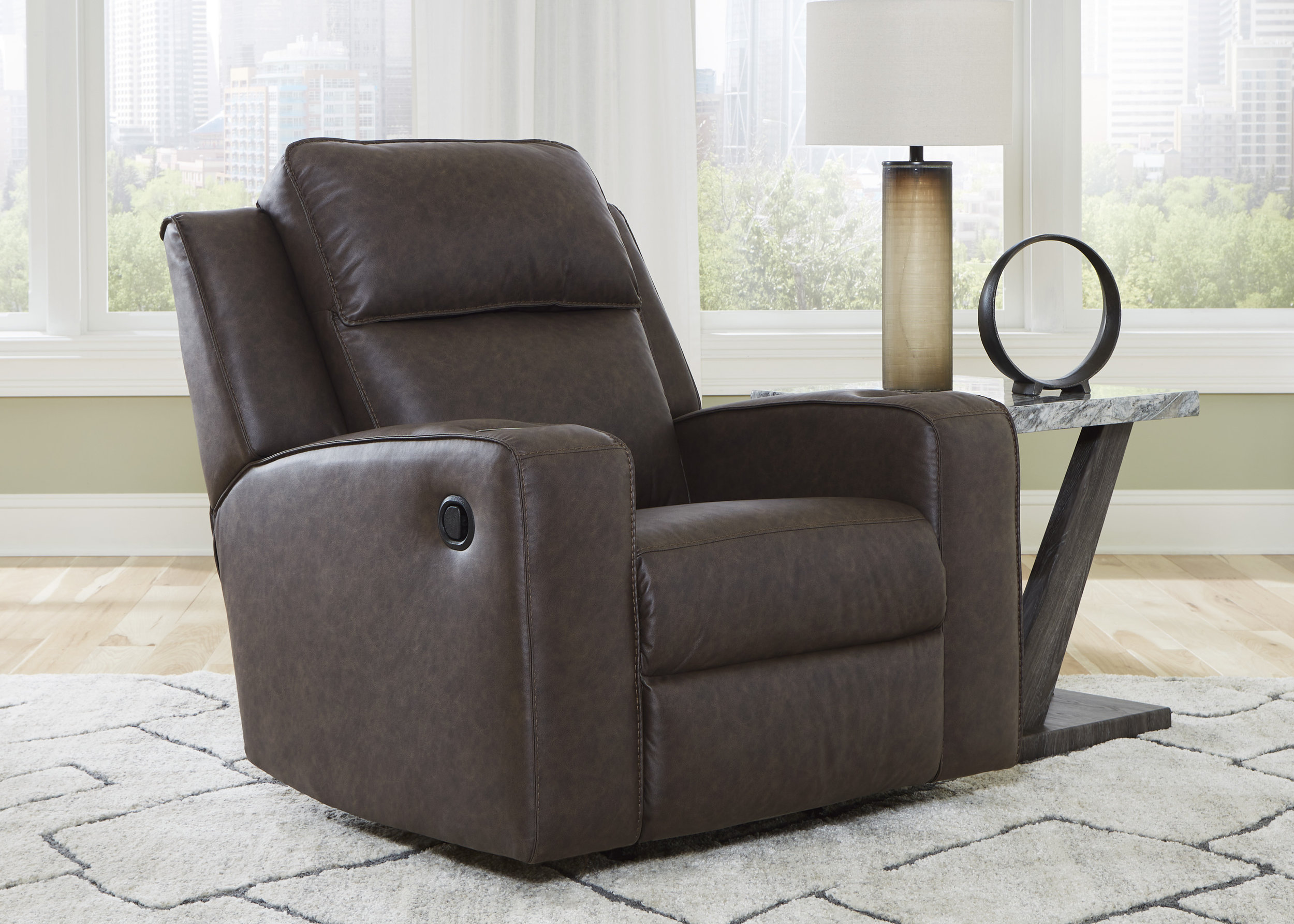 Lavenhorne Faux Leather Rocker Recliner