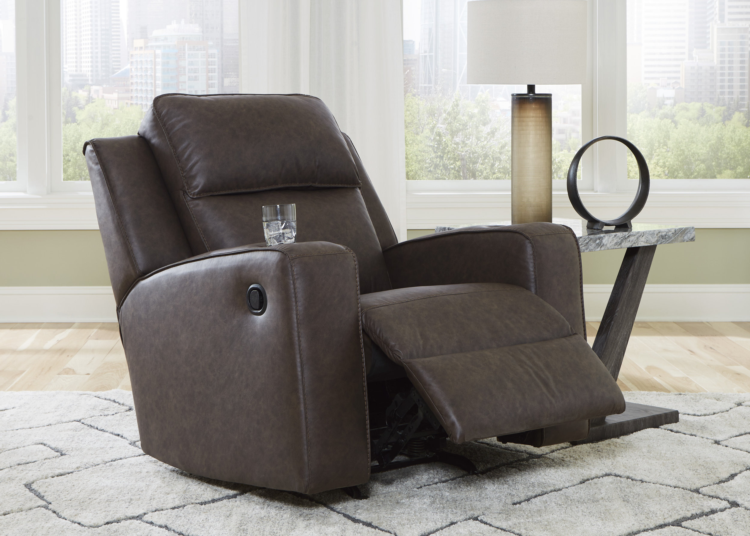 Lavenhorne Faux Leather Rocker Recliner